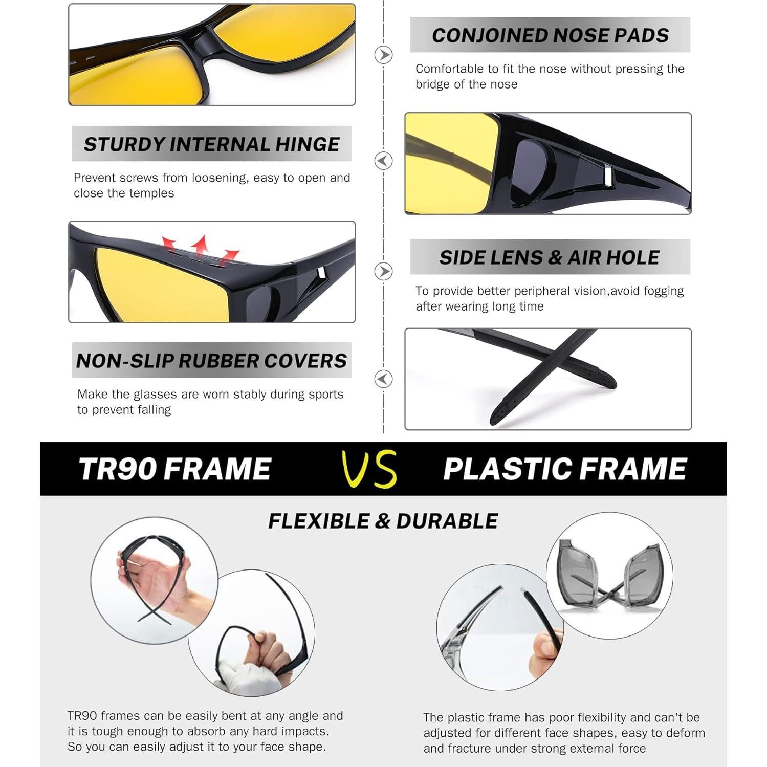 Gafas de sol NULOOQ polarizadas para usar sobre gafas