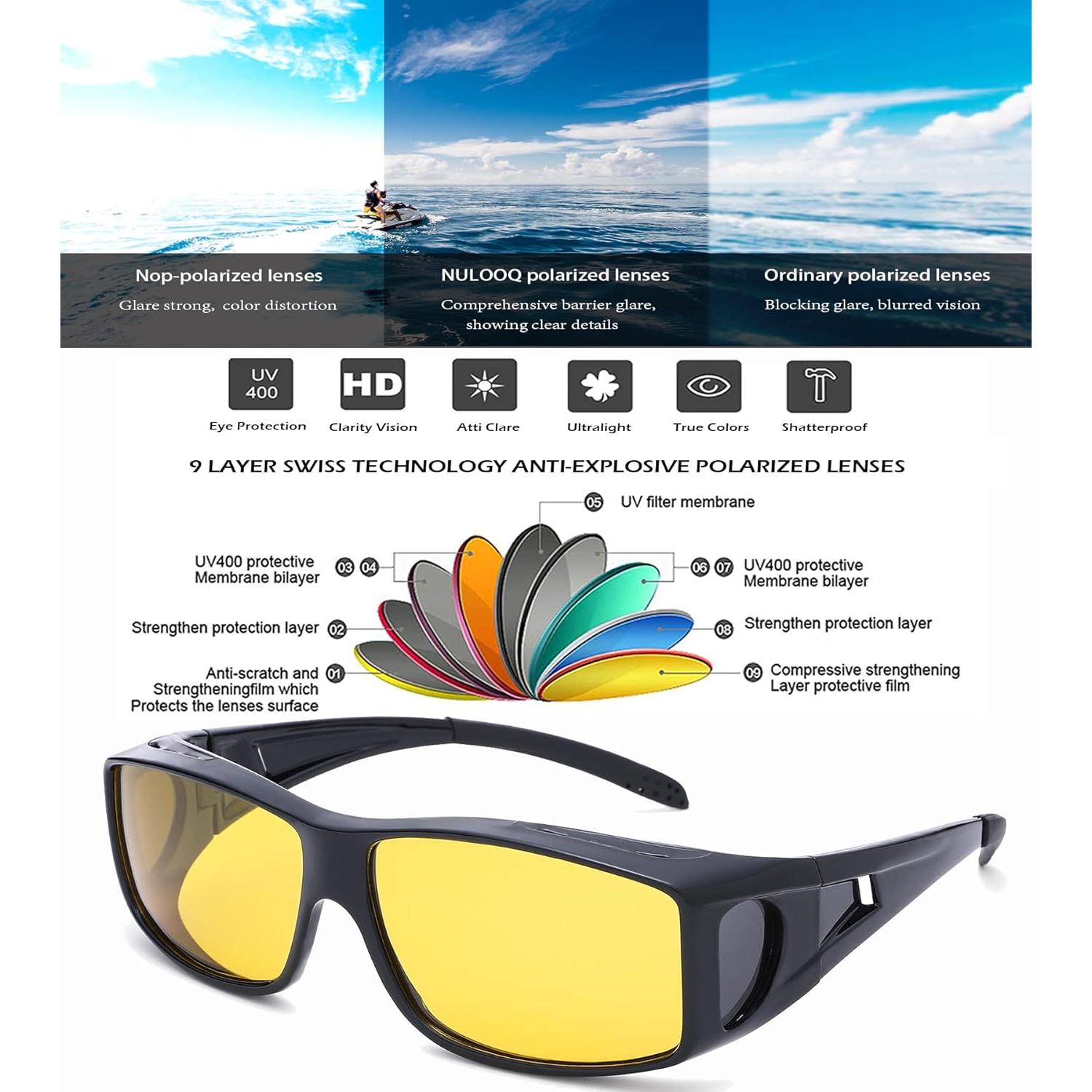 Gafas de sol NULOOQ polarizadas para usar sobre gafas