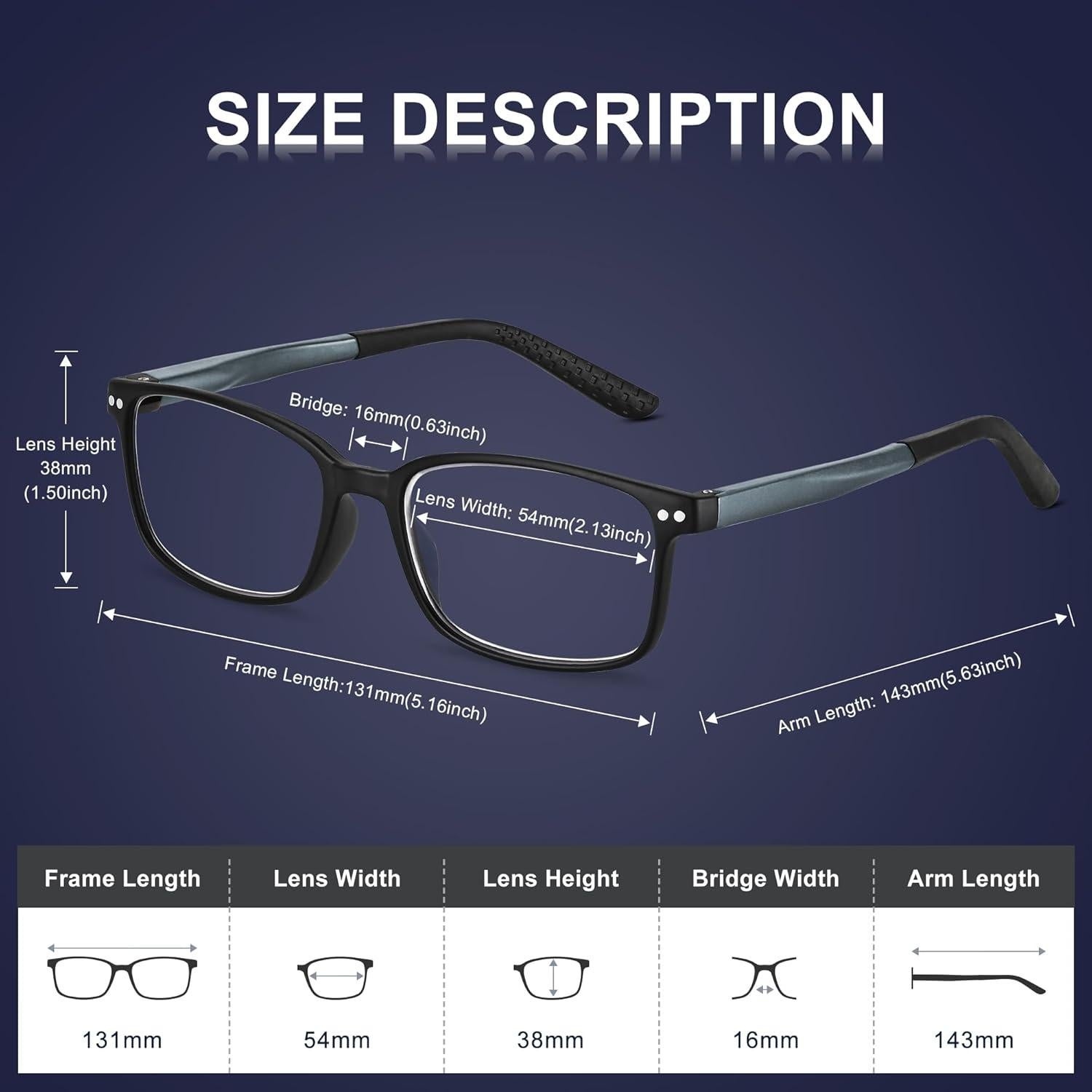 EASY READ 2 Pares Gafas TR90 Bloqueadoras Luz Azul Hombres