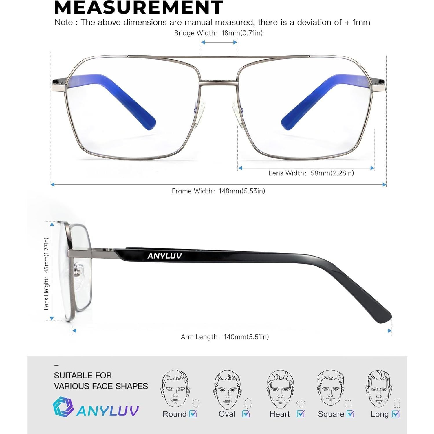 Gafas de Luz Azul ANYLUV AN4528-6 Protección Diaria