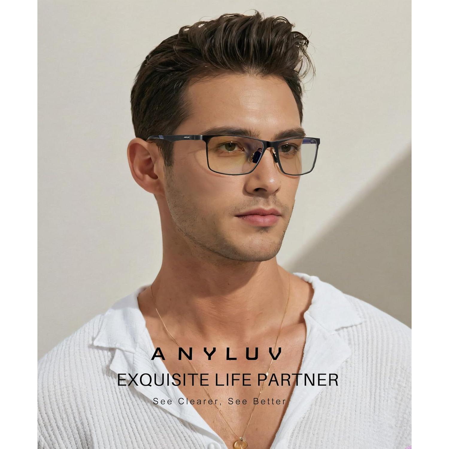 Gafas de Luz Azul ANYLUV A4556-N Metal Al-Mg para PC