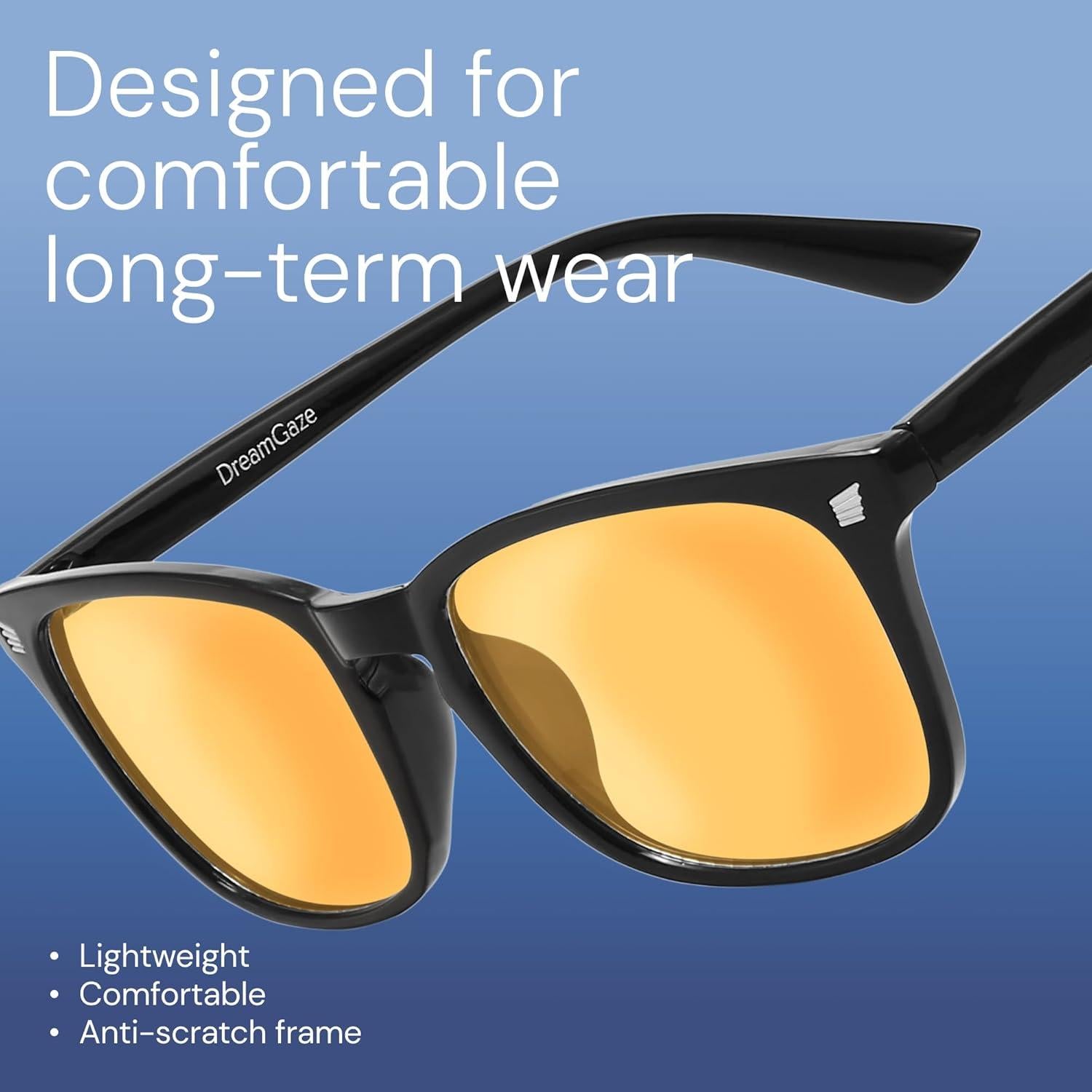 Gafas DreamGaze Anti Luz Azul 99.9% para Sueño - Negro