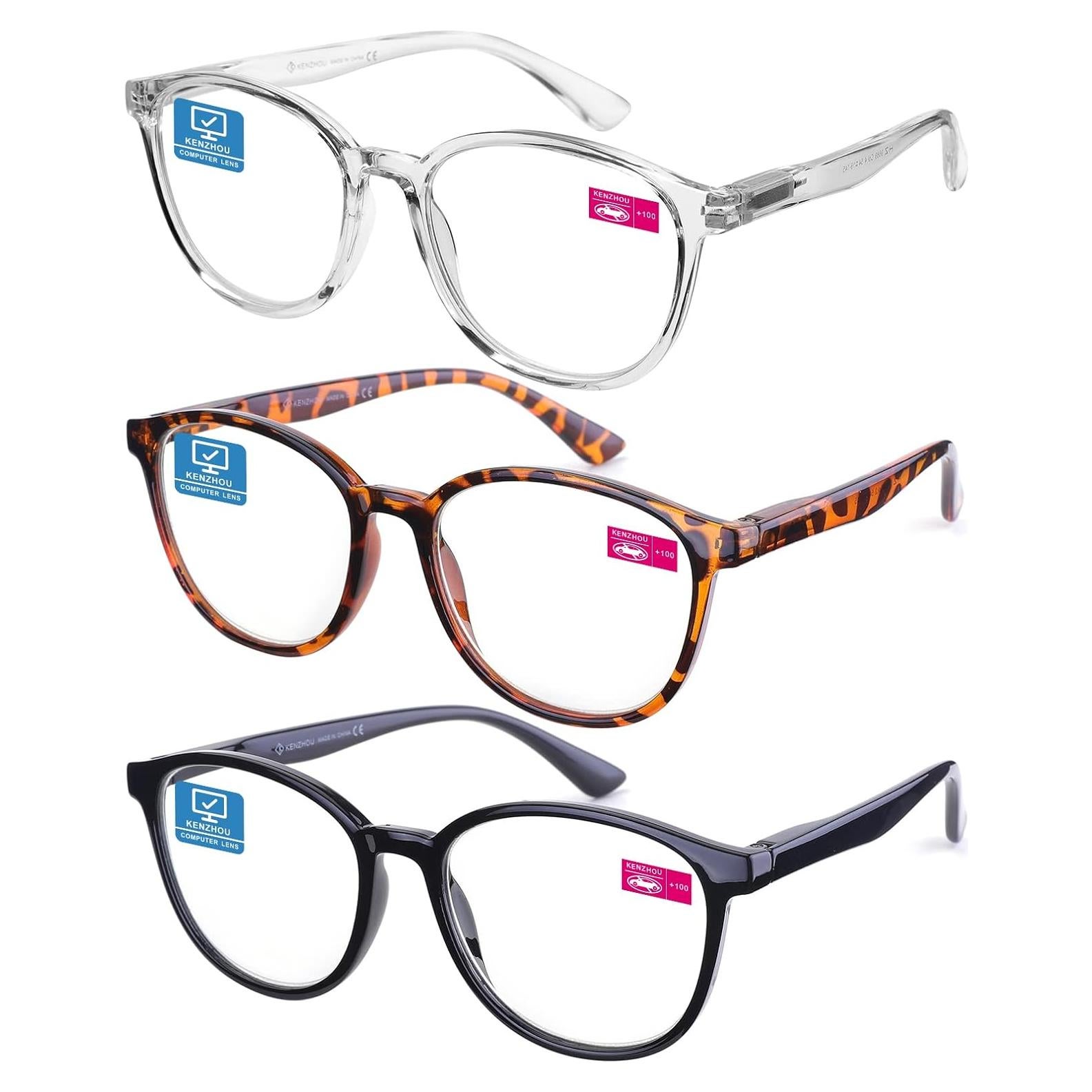 Gafas de Lectura K KENZHOU con Luz Azul 2.0x Paquete de 3