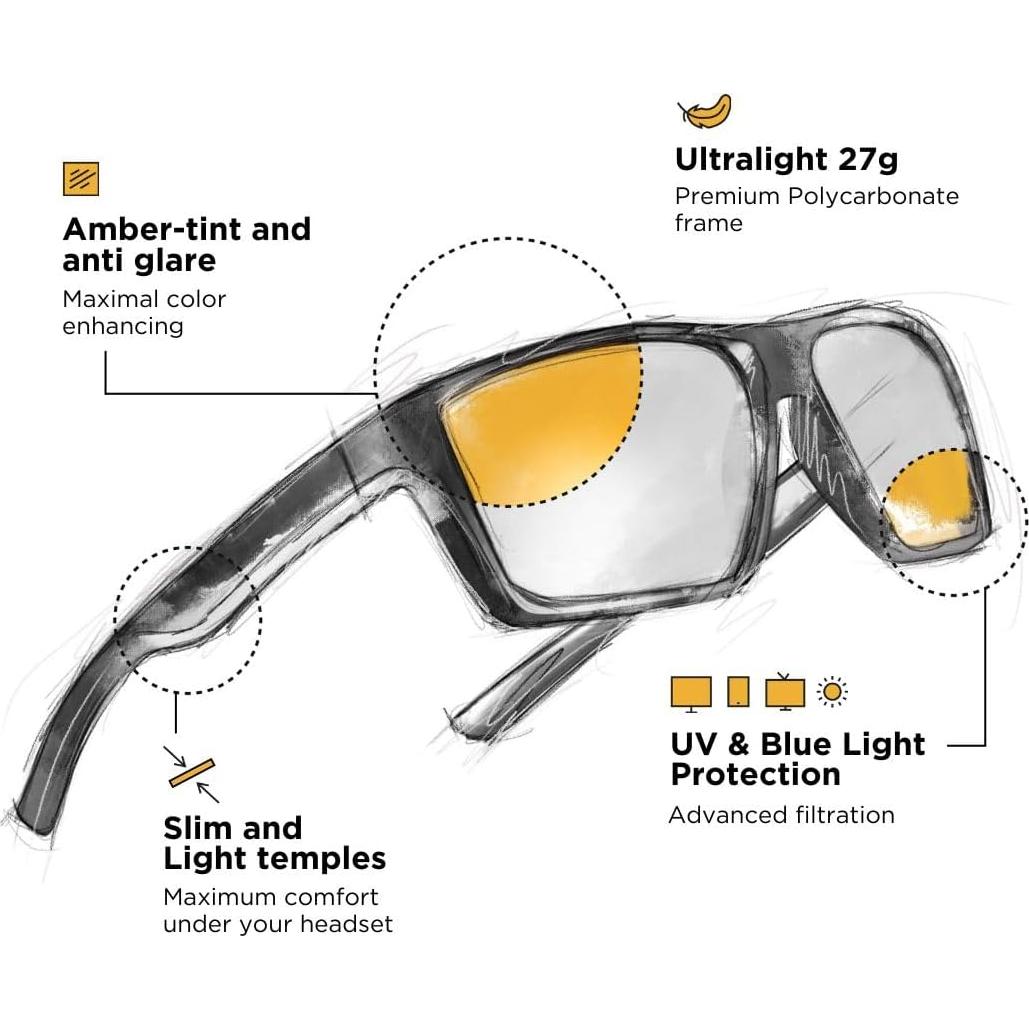Gafas de Juego Horus X Ámbar - Protección Luz Azul UV400