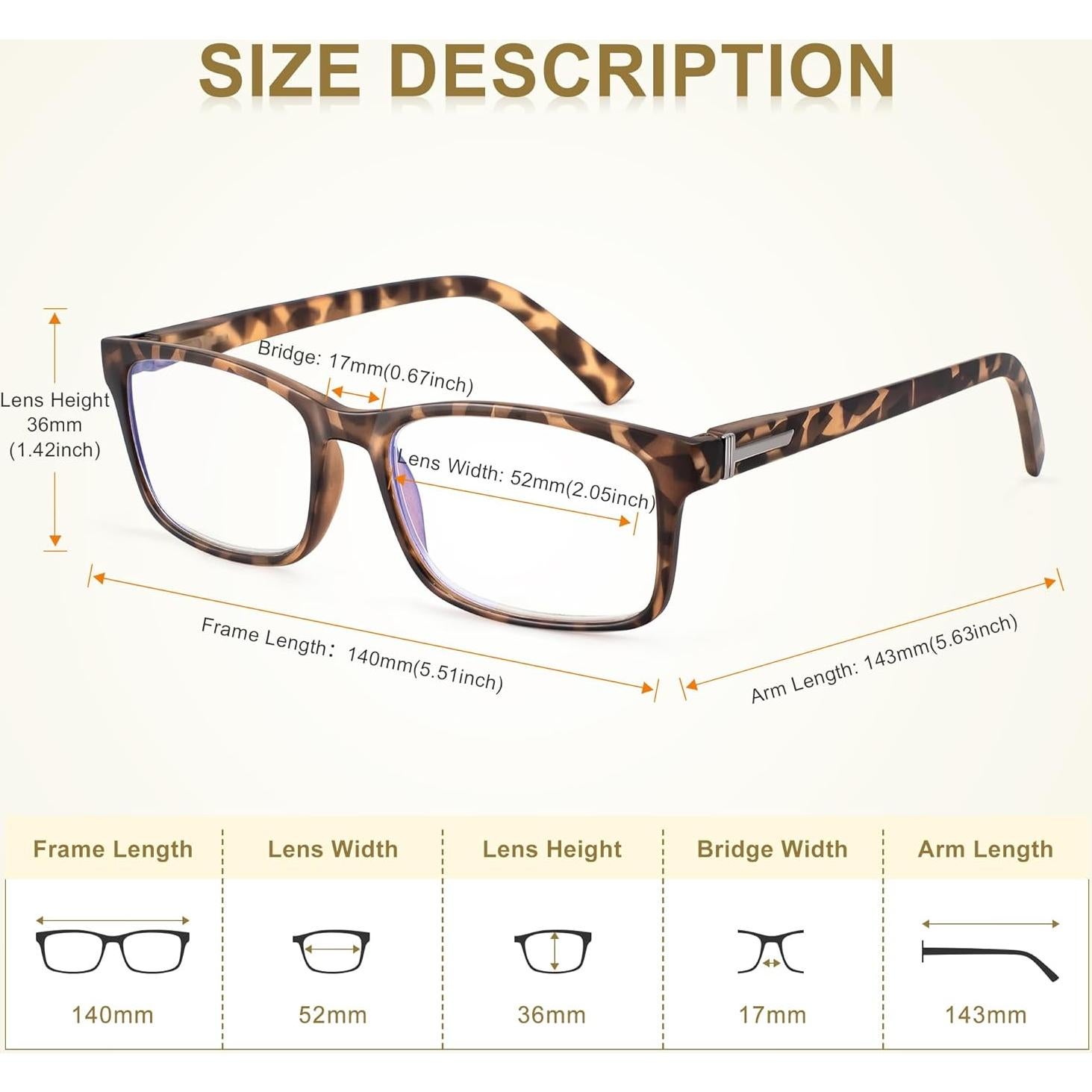 EASY READ 3 Pares Gafas Lectura Hombres Filtro Luz Azul