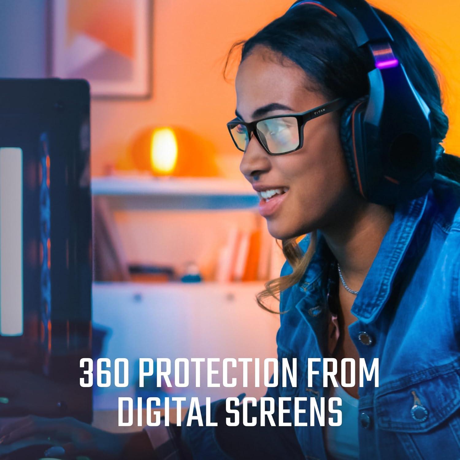 Gafas Gaming Titan UV400 Anti Luz Azul para Hombres