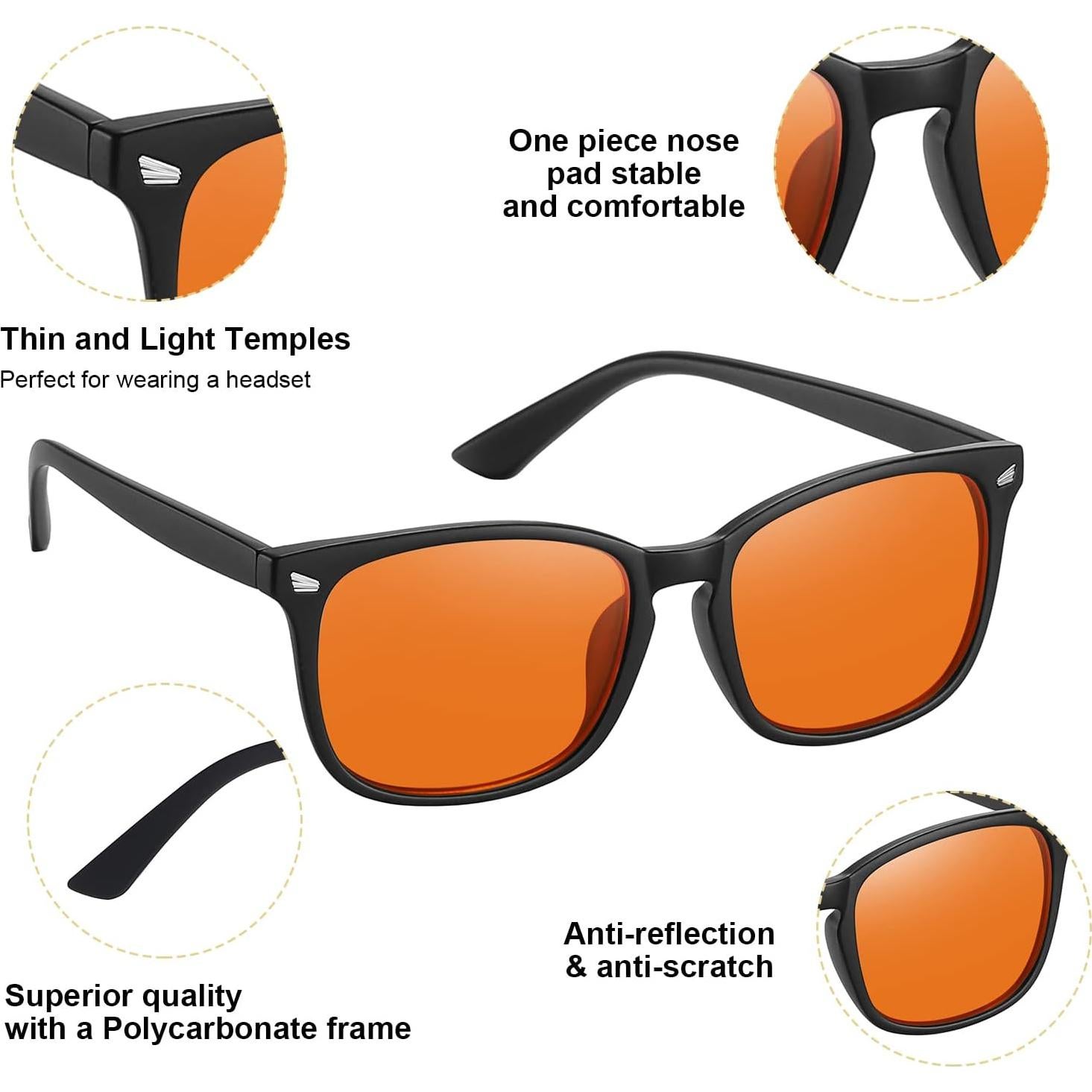 Gafas de Juego Okany Anti Luz Azul UV400 Ámbar