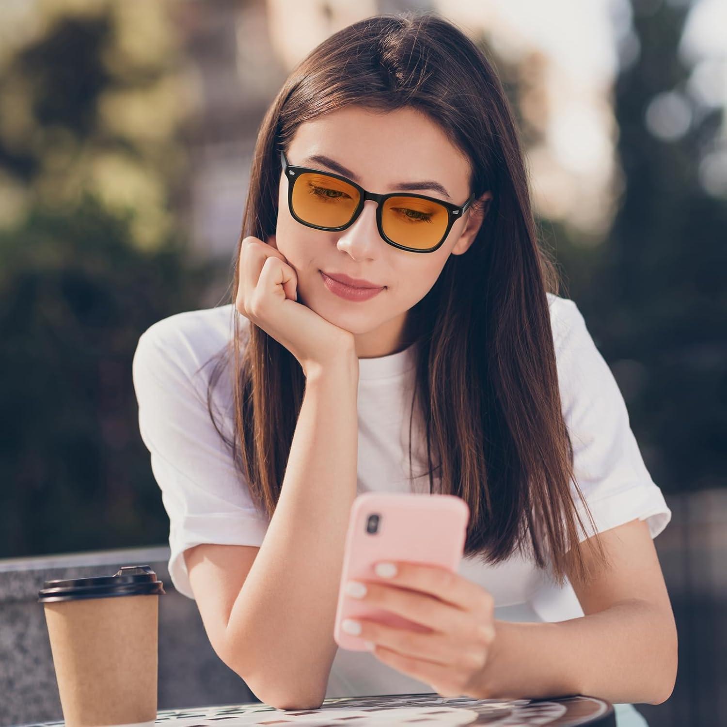 Gafas de Juego Okany Anti Luz Azul UV400 Ámbar