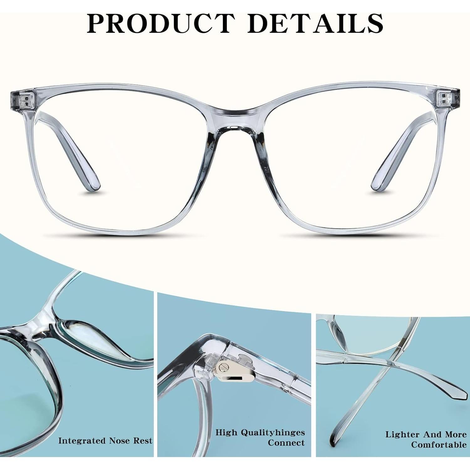 Gafas bloqueadoras luz azul - 3 Paquetes Unisex - Anti-fatiga