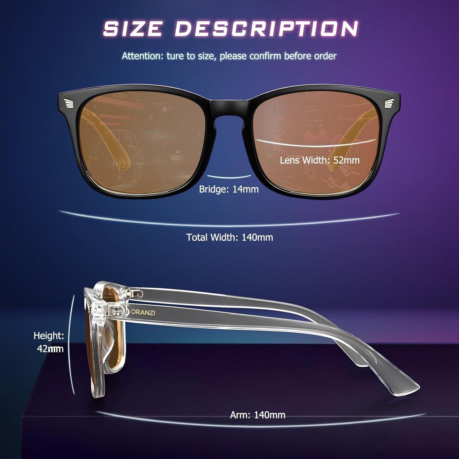 Gafas Anti Luz Azul ORANZI OG01 - Protección UV y Comodidad