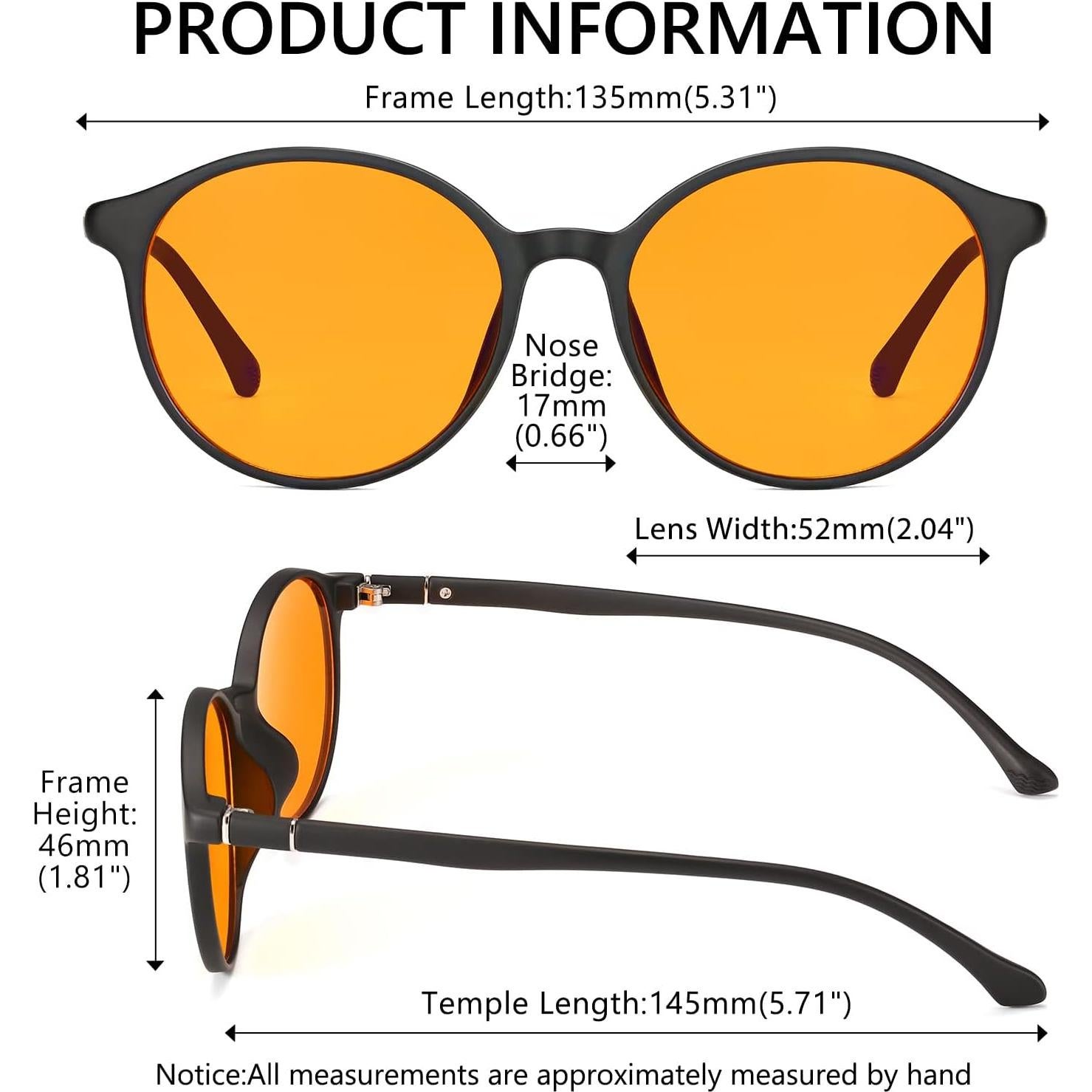 Gafas LIKSMU Bloqueo Luz Azul 99.99% Lente Naranja