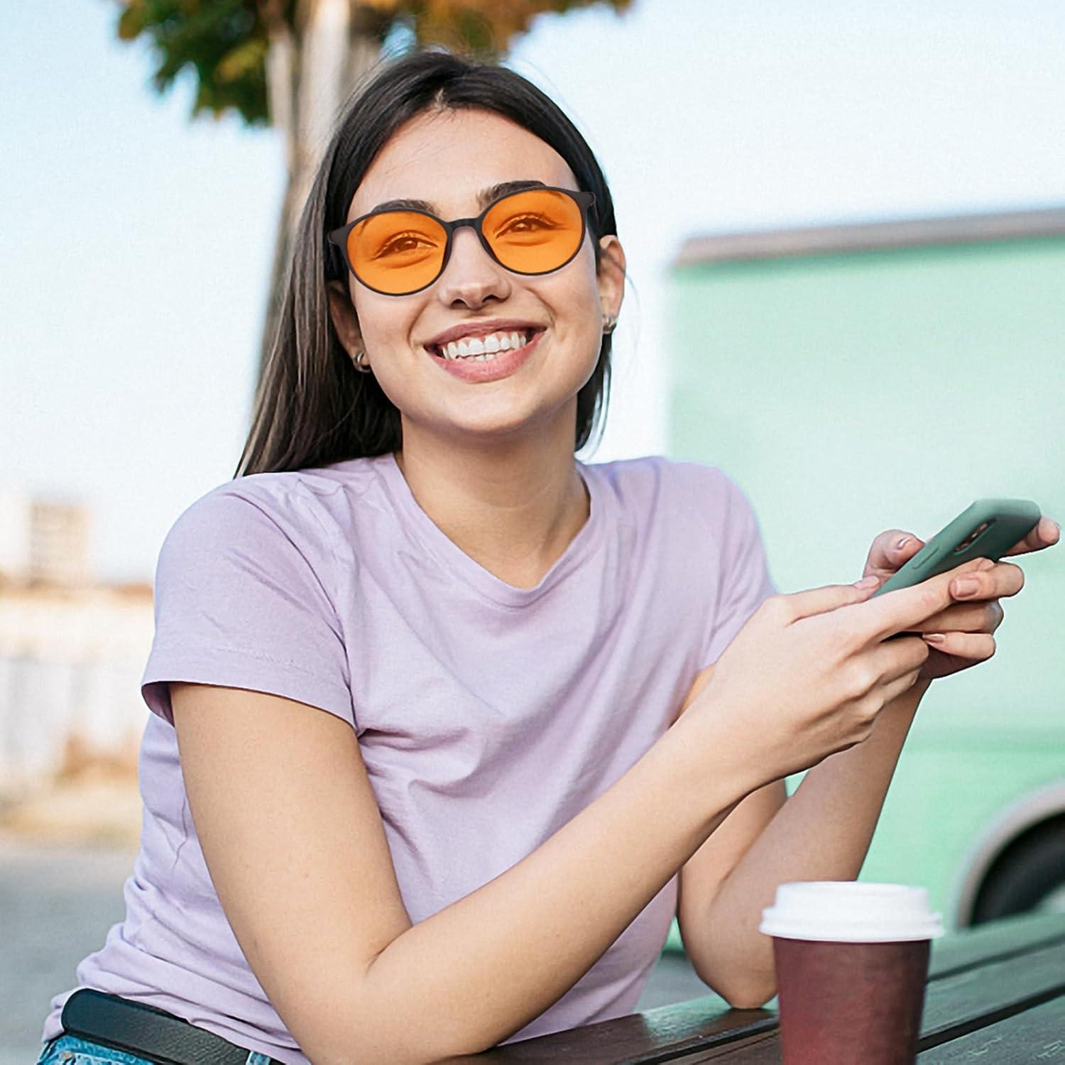 Gafas LIKSMU Bloqueo Luz Azul 99.99% Lente Naranja