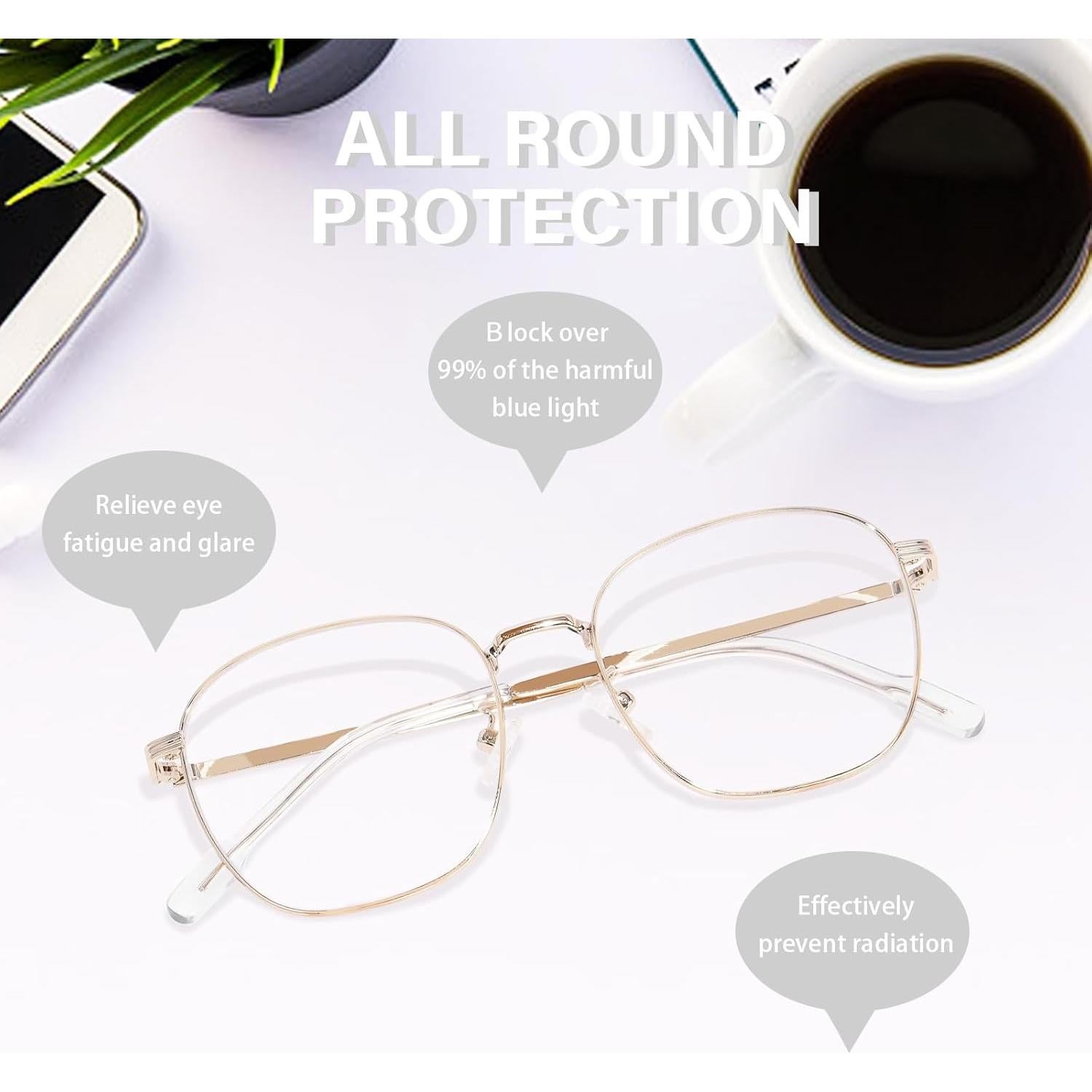 Gafas OPTOFENDY Metal Anti-Luz Azul para Ojos Cansados