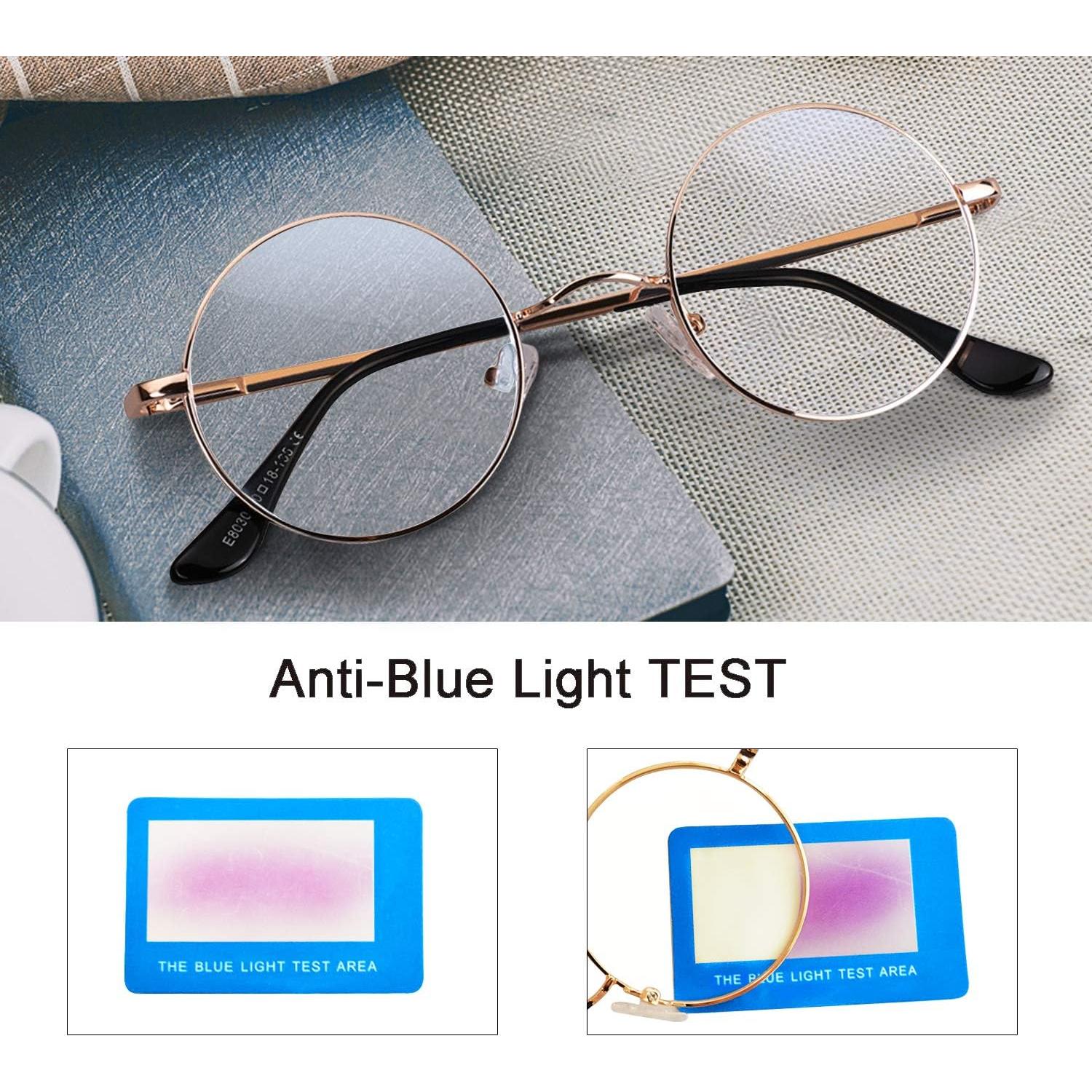 Gafas Redondas Brigtlaiff Anti Luz Azul Unisex Metal