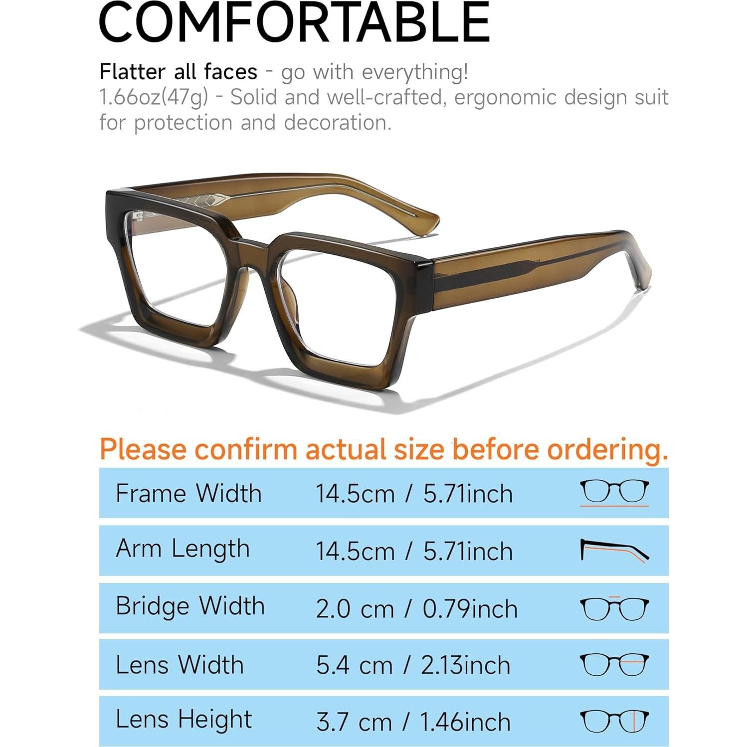 Gafas Anti Luz Azul TR90 Marrón Toffee para Pantalla