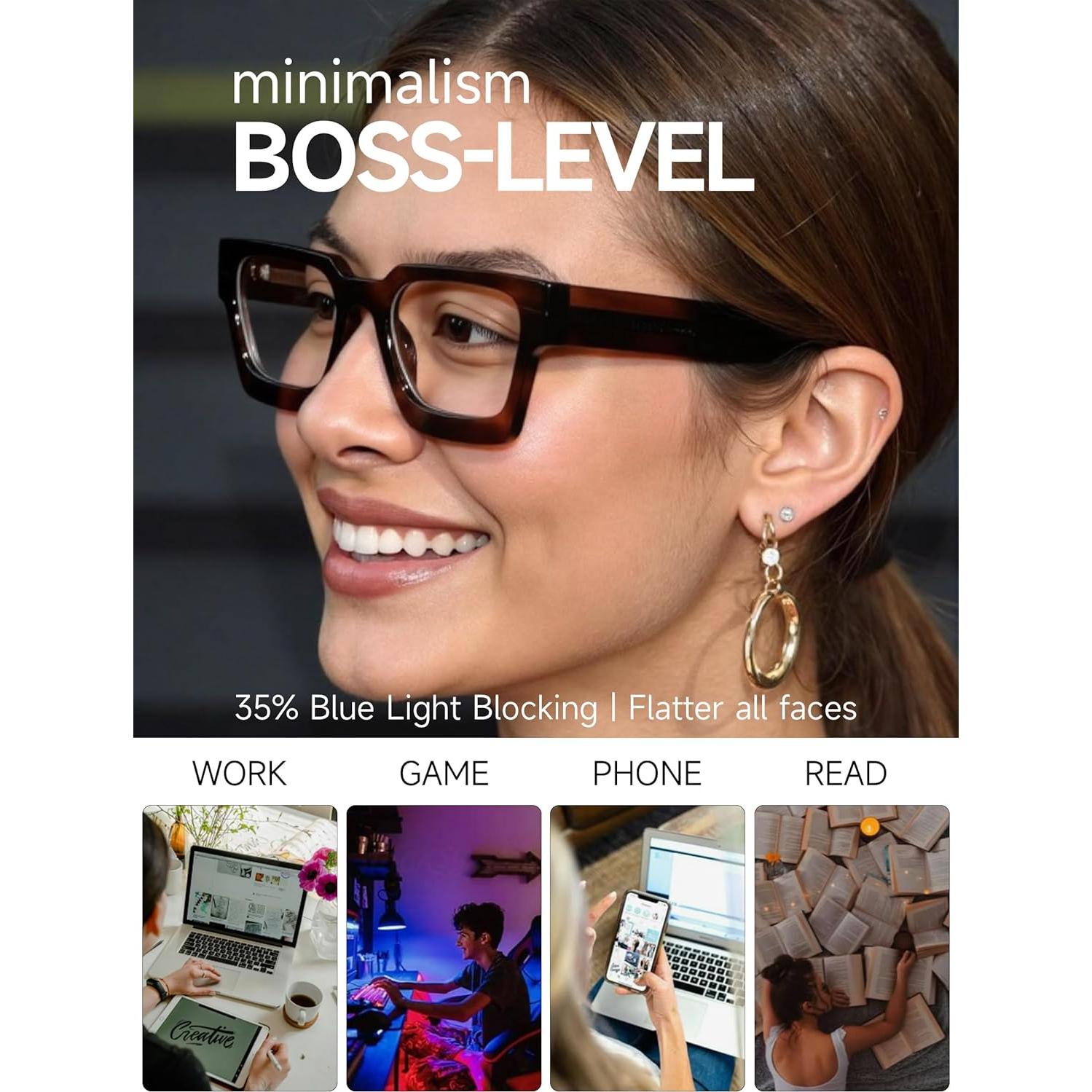 Gafas Anti Luz Azul TR90 Marrón Toffee para Pantalla