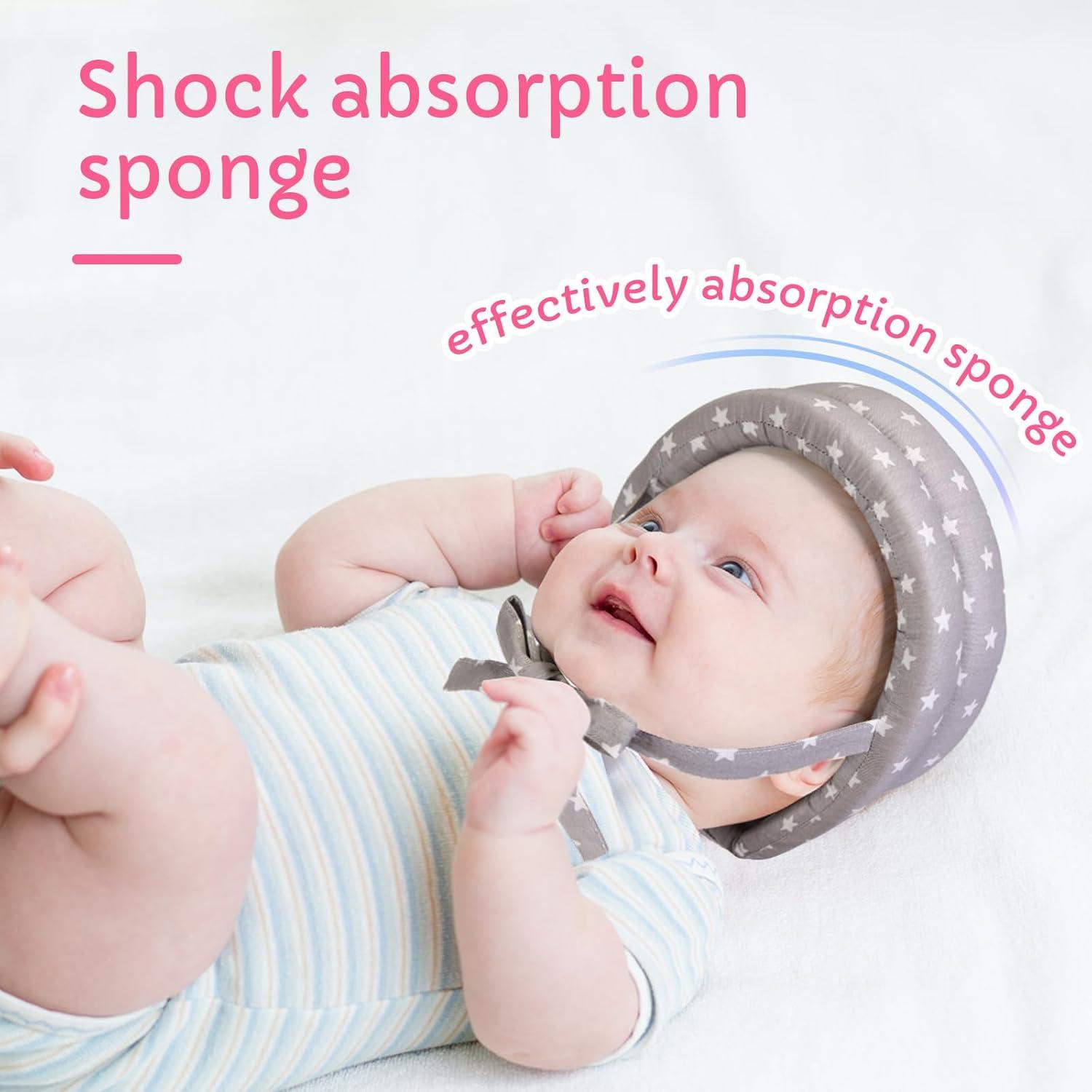 Geyoga Casco de Seguridad Bebé + Rodilleras Ajustables