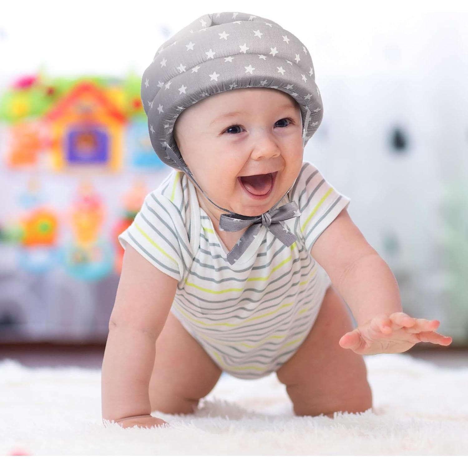 Geyoga Casco de Seguridad Bebé + Rodilleras Ajustables