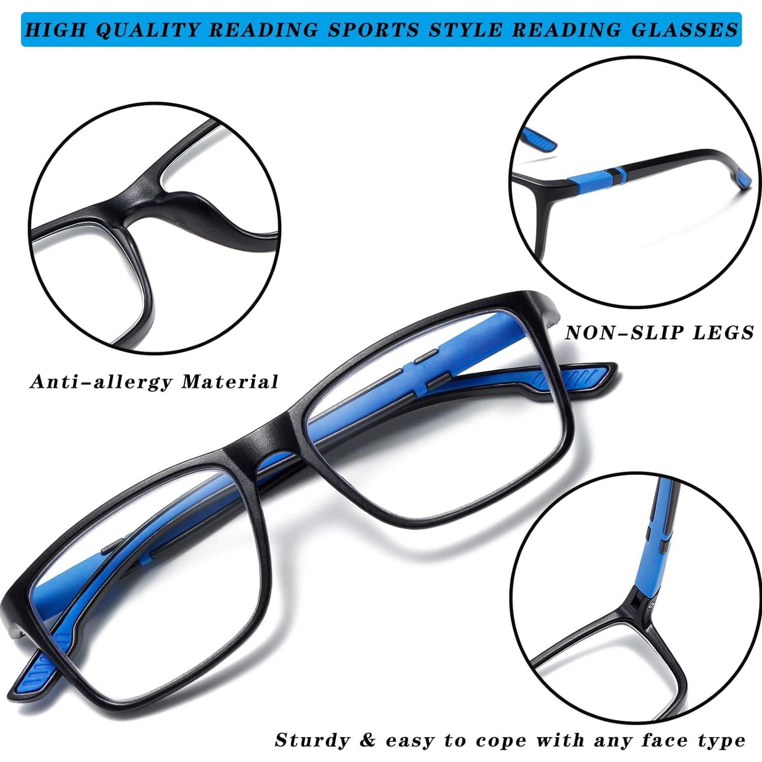 Gafas de lectura Viseng 2-pack azul y gris 1.5 dioptrías