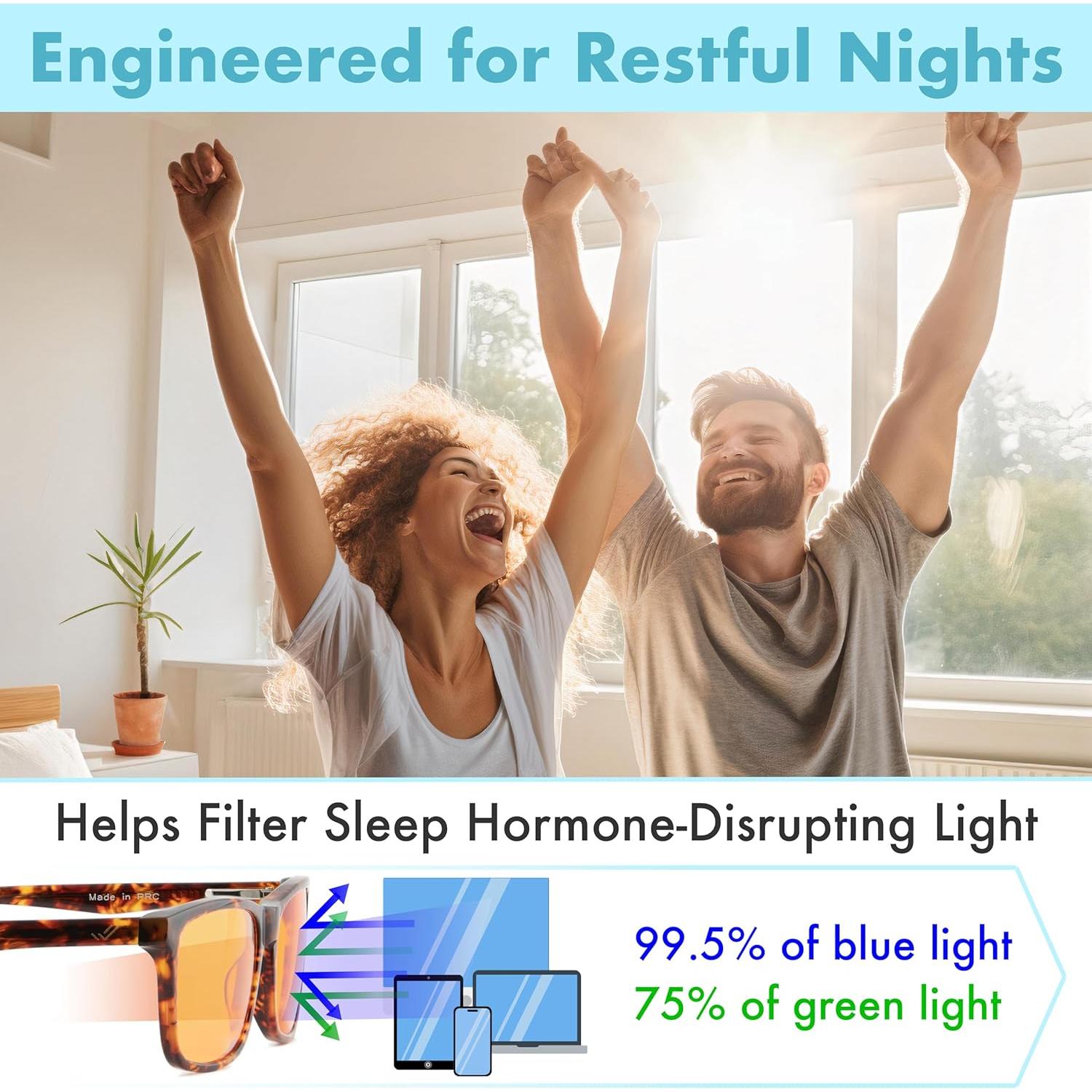 Gafas de lectura bloqueadoras luz azul THL +1.50 para dormir