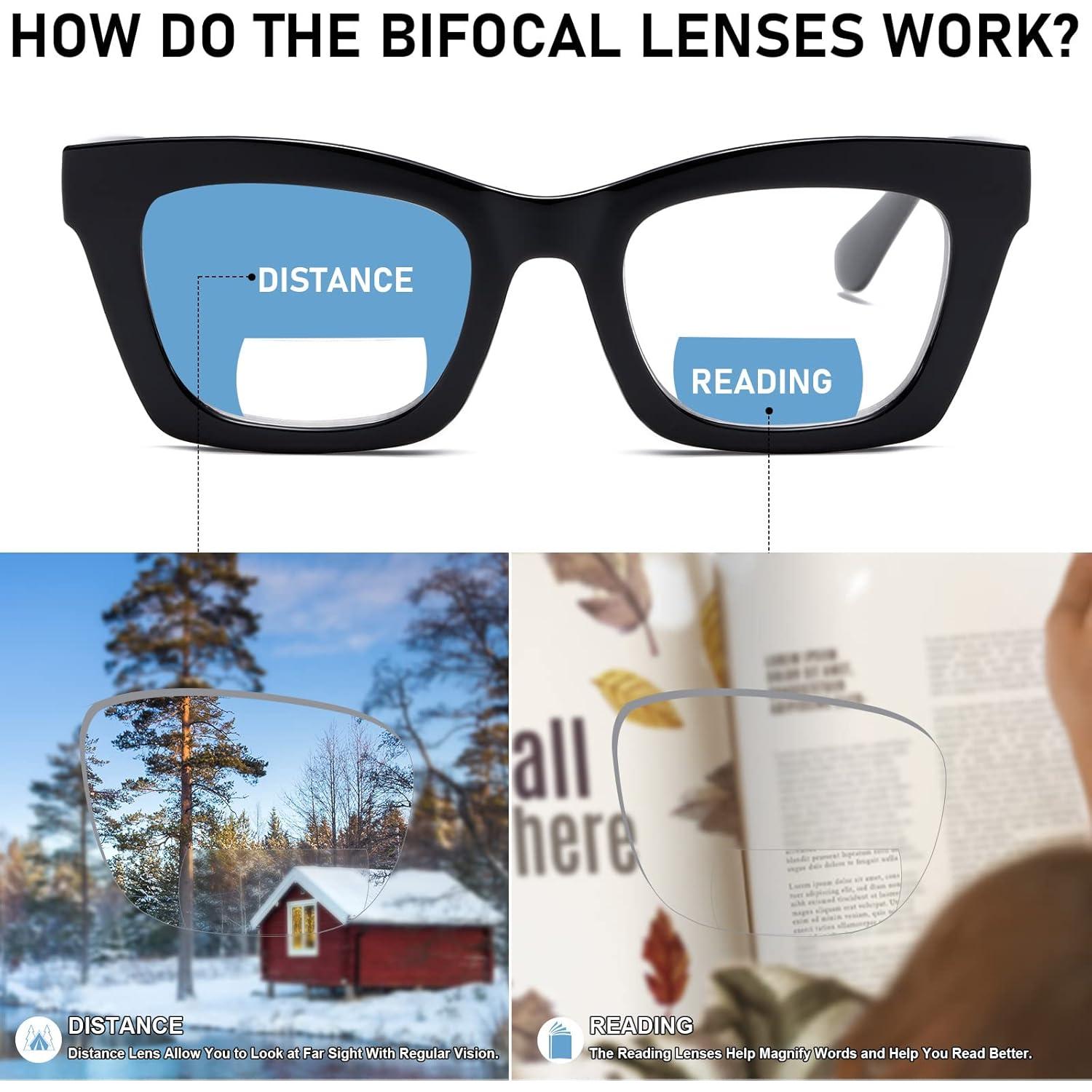 Gafas de lectura grandes para mujeres - Filtro luz azul - 4 pares