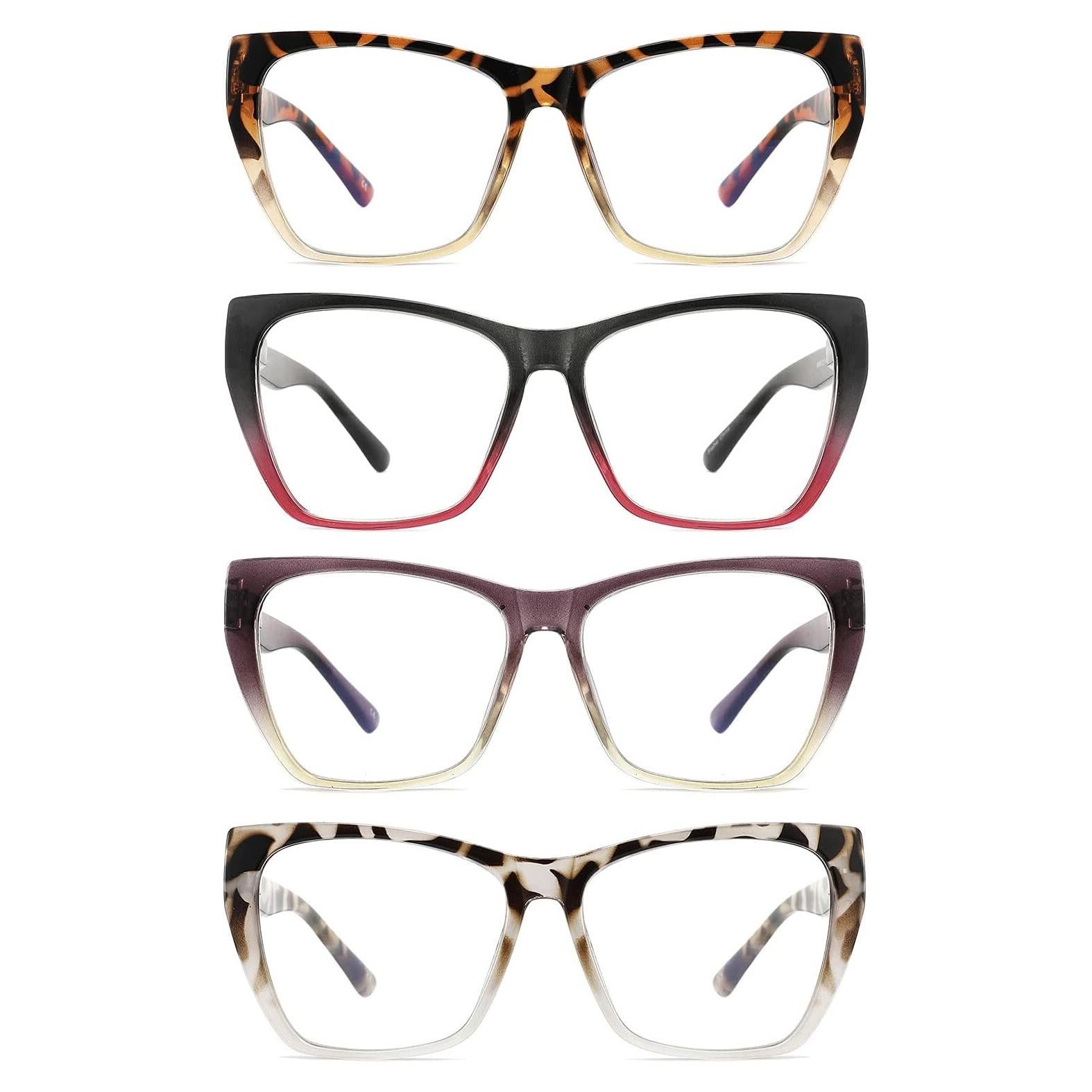 Paquete de 4 Gafas de Lectura Yuluki con Luz Azul +1.0