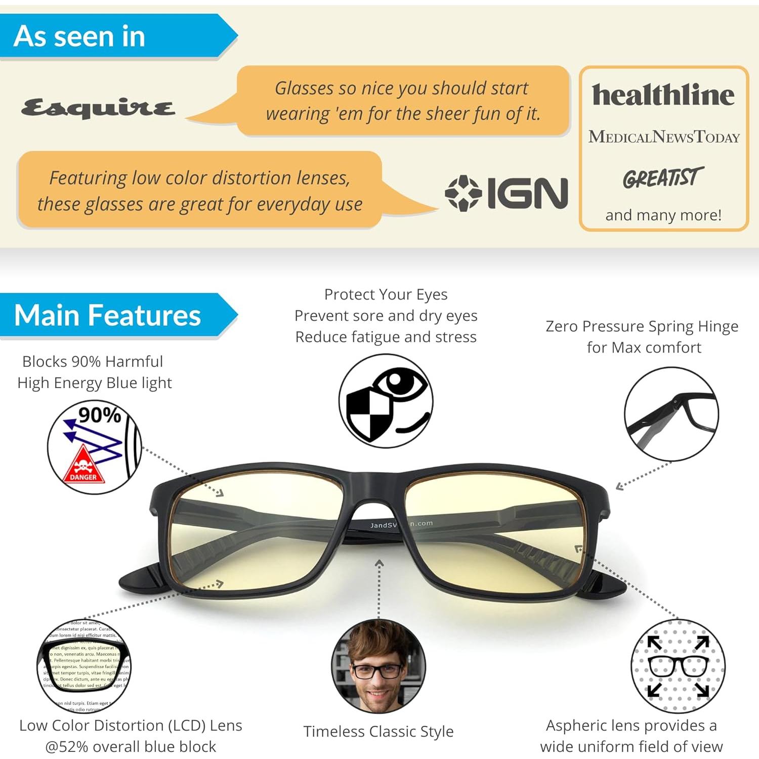 Gafas de lectura J+S Haka 2.0x con bloqueo luz azul