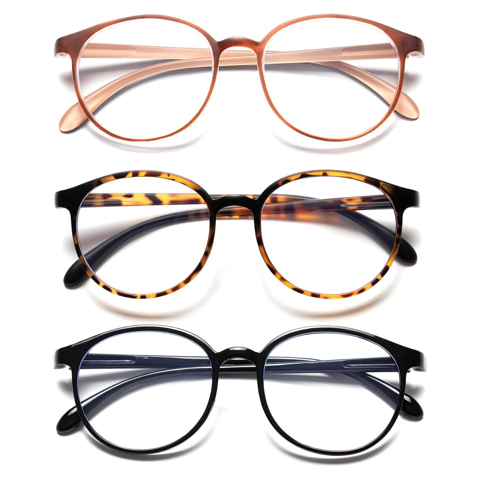 Paquete de 3 Gafas de Lectura PEYEOISD Anti Luz Azul 1.5D