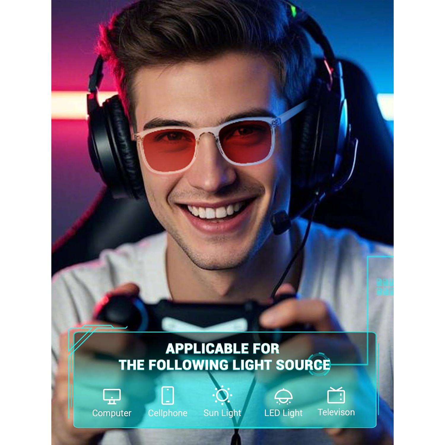 Gafas para dormir TIJN con lentes rojos y bloqueo luz azul