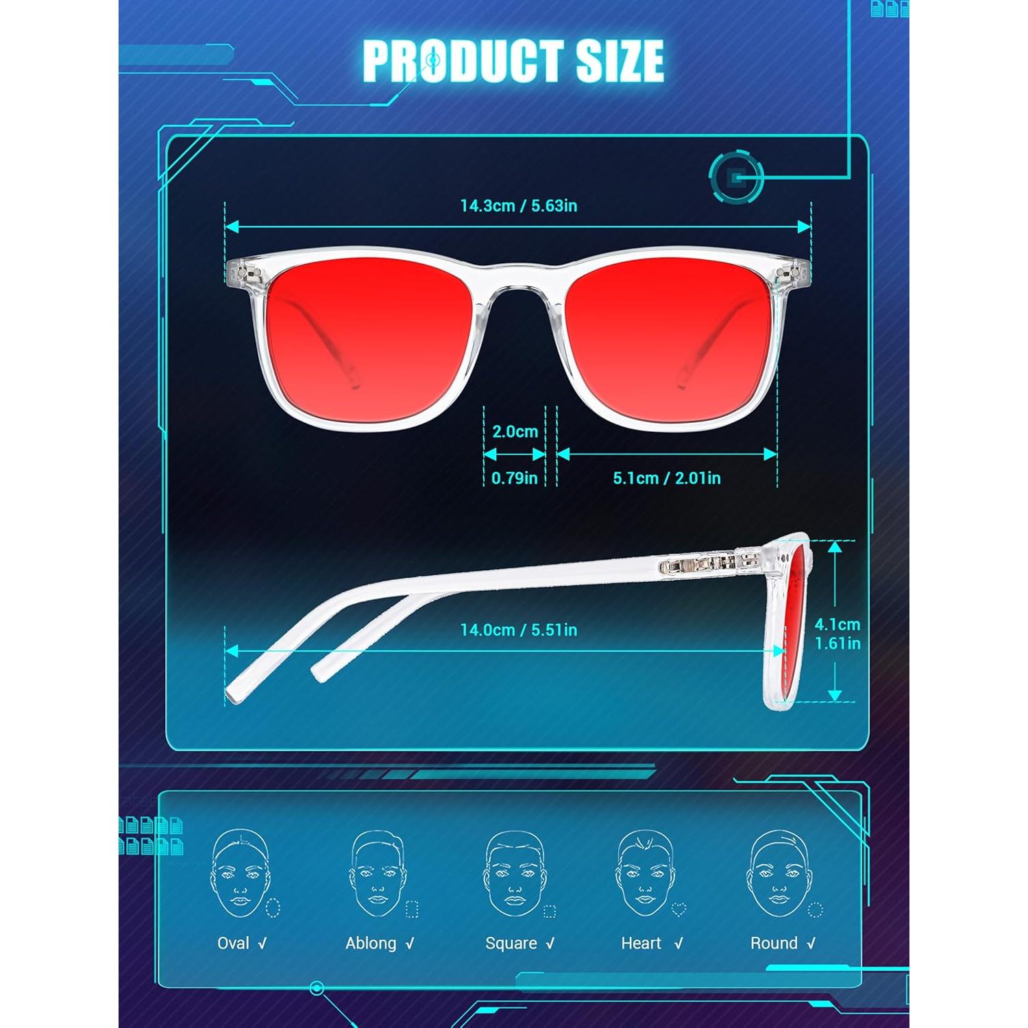 Gafas para dormir TIJN con lentes rojos y bloqueo luz azul