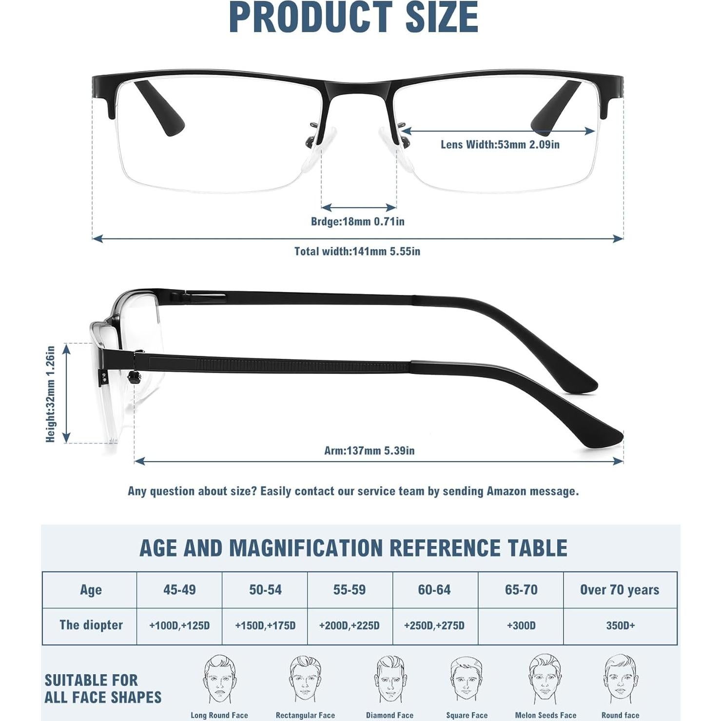 Gafas de Lectura MEETSUN 5Pack Bloqueo Luz Azul 1.75x