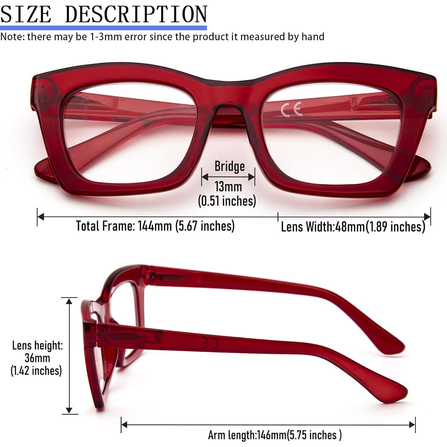 Gafas de lectura REAVEE para mujeres, bloqueo luz azul, 6 colores