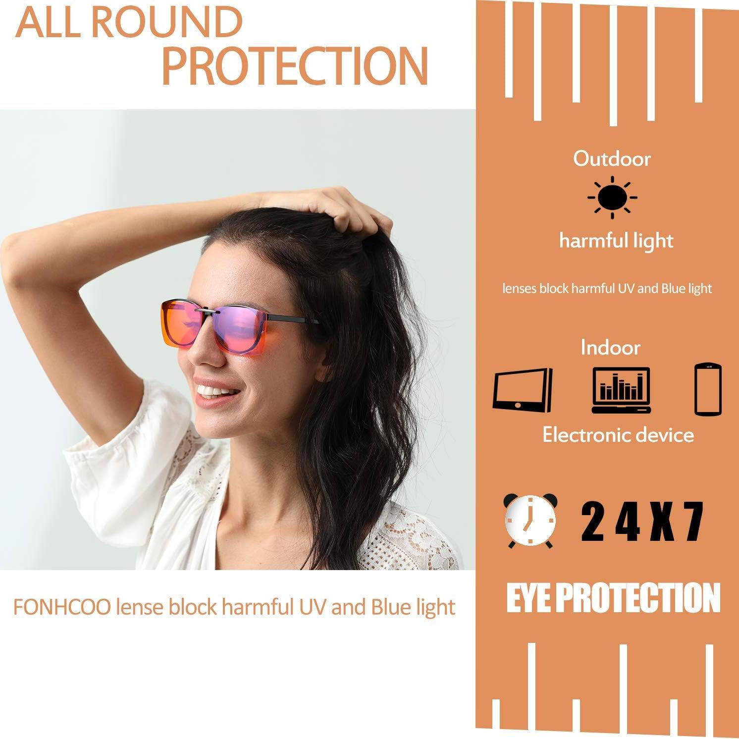 Gafas Clip-on FONHCOO Anti Luz Azul UV400 2 Piezas