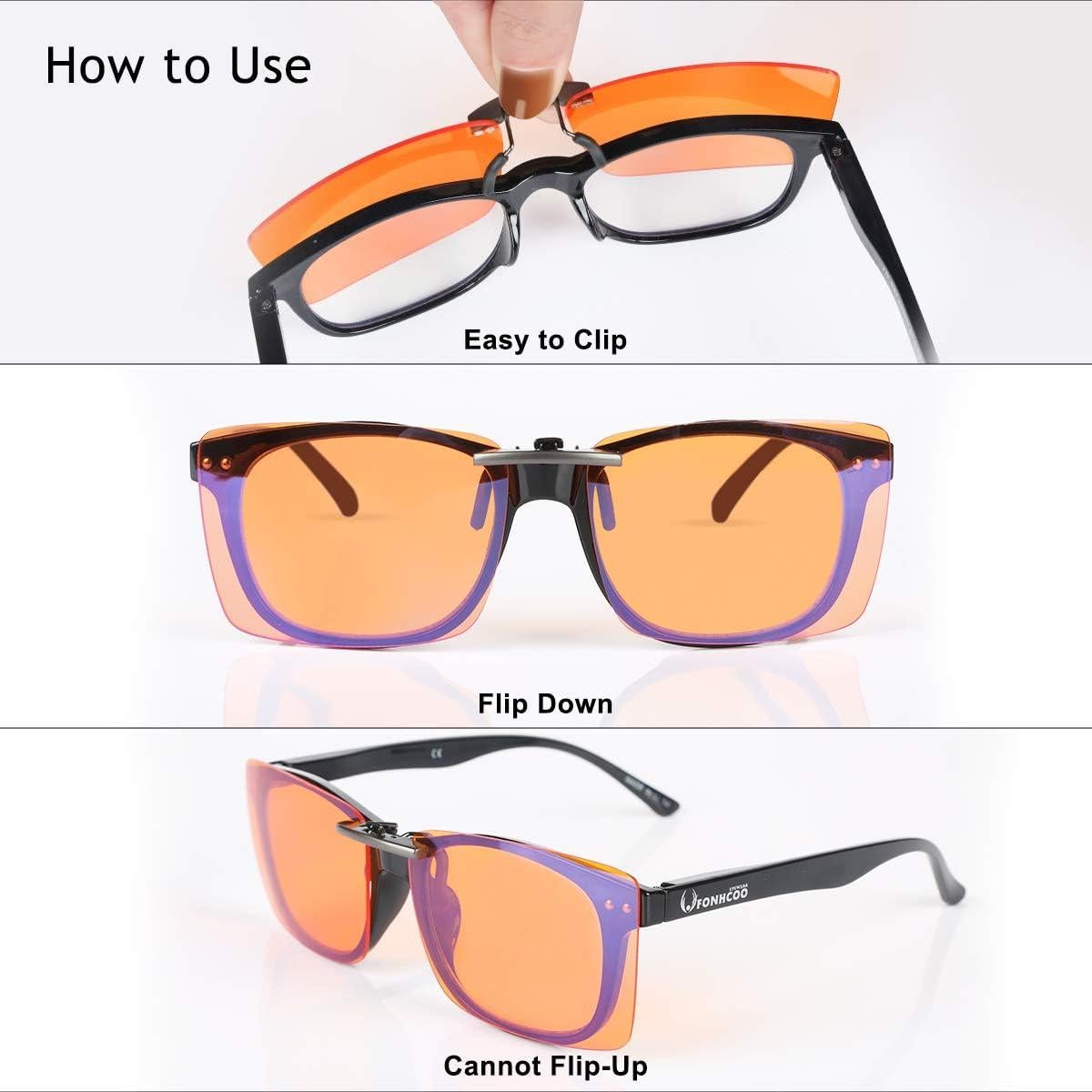 Gafas Clip-on FONHCOO Anti Luz Azul UV400 2 Piezas