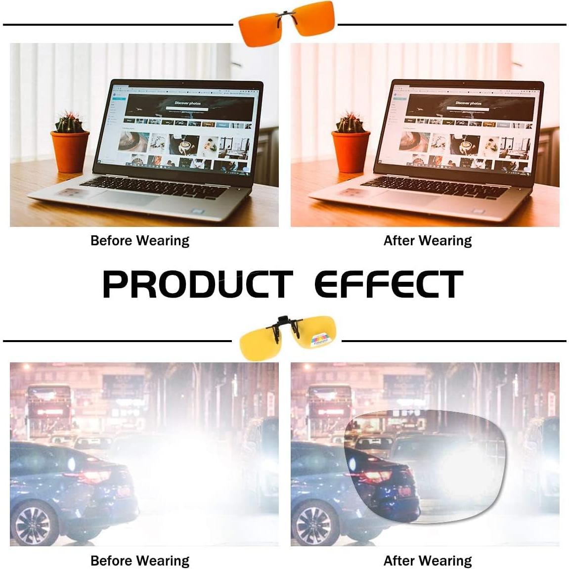 Gafas Clip-on FONHCOO Anti Luz Azul UV400 2 Piezas