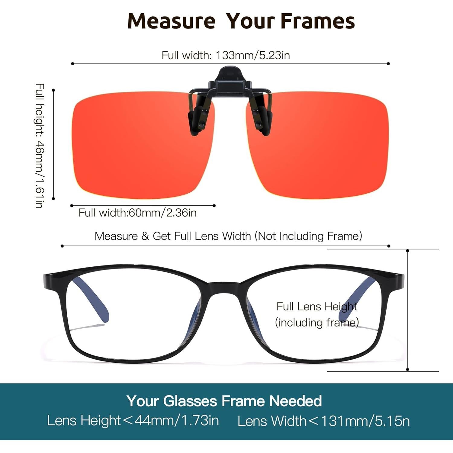 Gafas Clip-On Trysee TS803 Protección Luz Azul 60mm Naranja