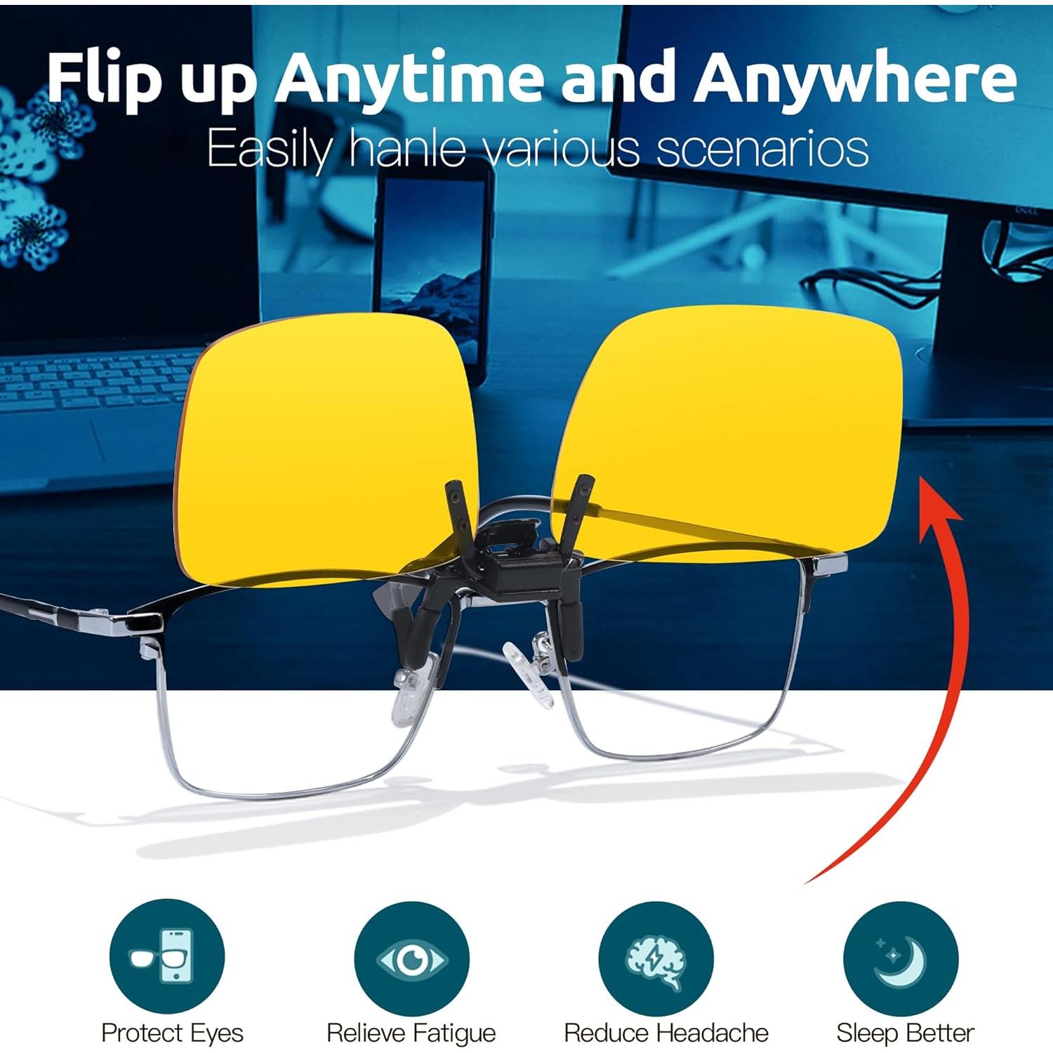 Gafas Clip-On Trysee TS801 Protección Luz Azul 57mm