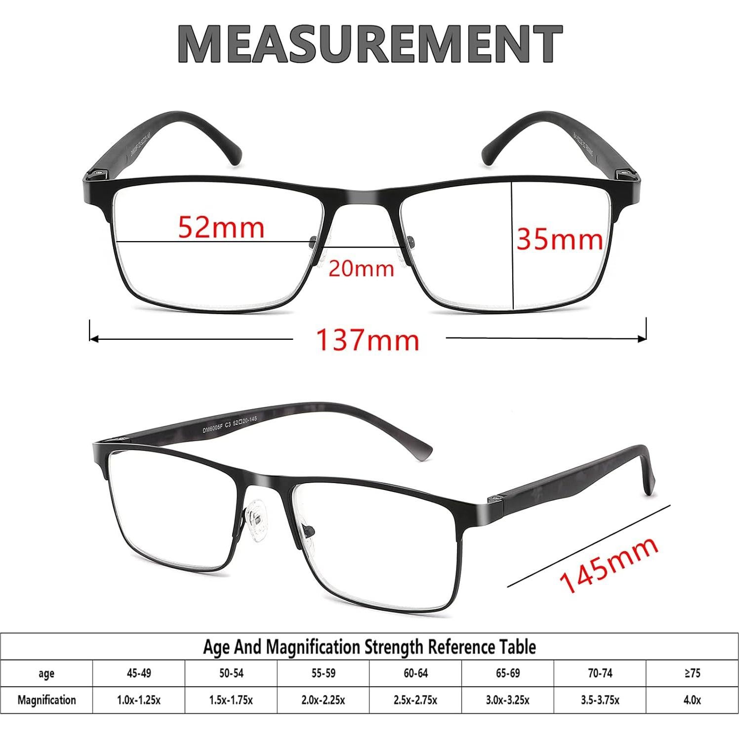 Gafas de Lectura CRGATV 3-Pack Hombres Filtro Luz Azul