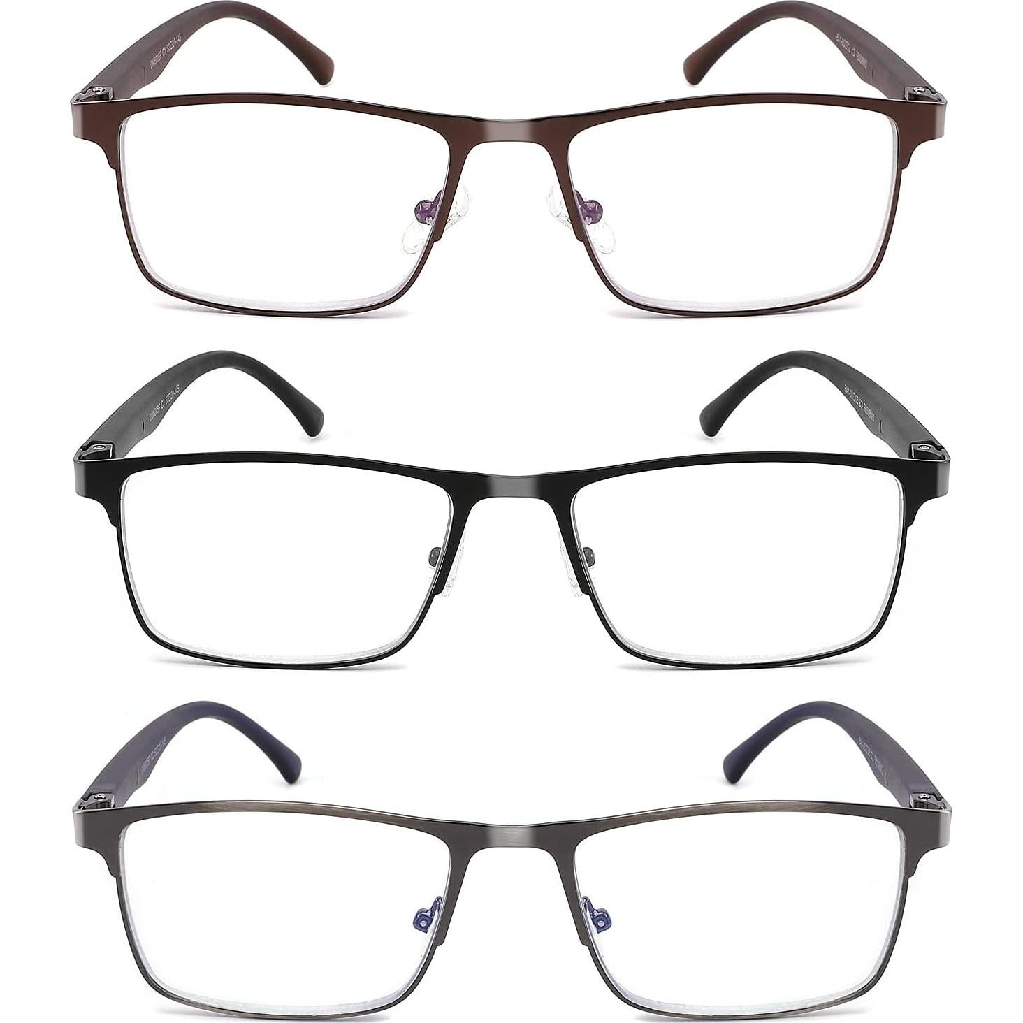 Gafas de Lectura CRGATV 3-Pack Hombres Filtro Luz Azul