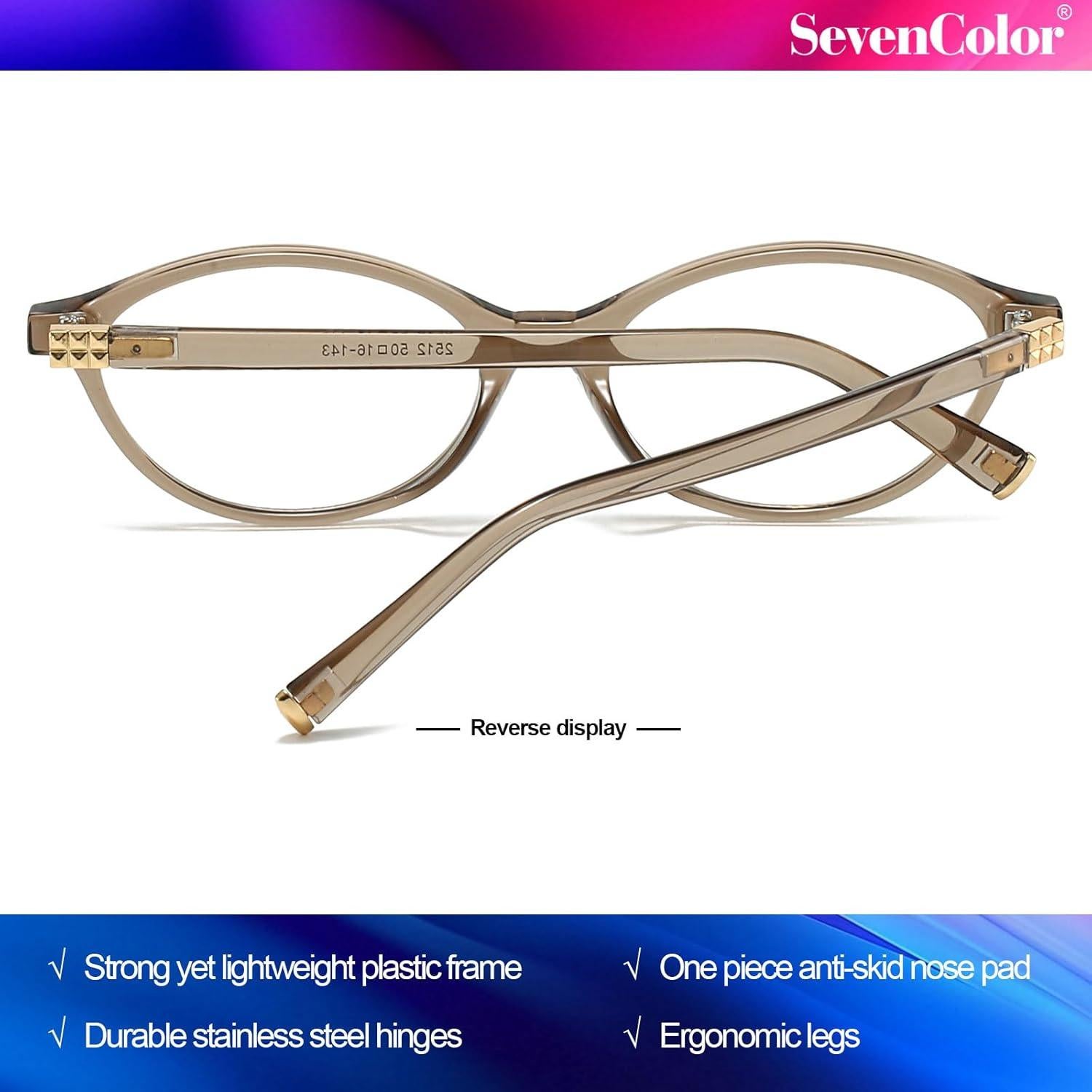 Gafas Ovaladas Retro SevenColor Verde Oliva 54mm Luz Azul