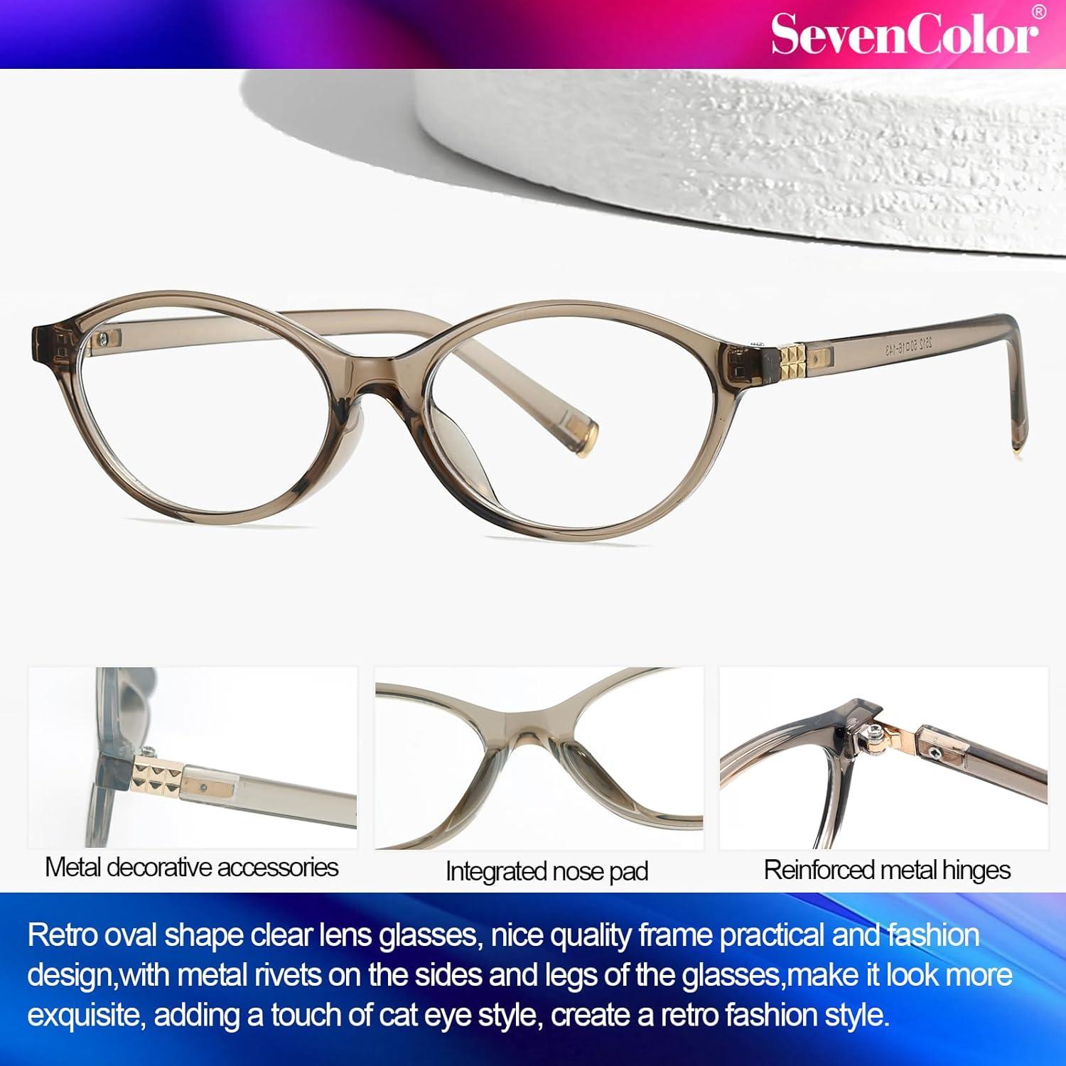 Gafas Ovaladas Retro SevenColor Verde Oliva 54mm Luz Azul