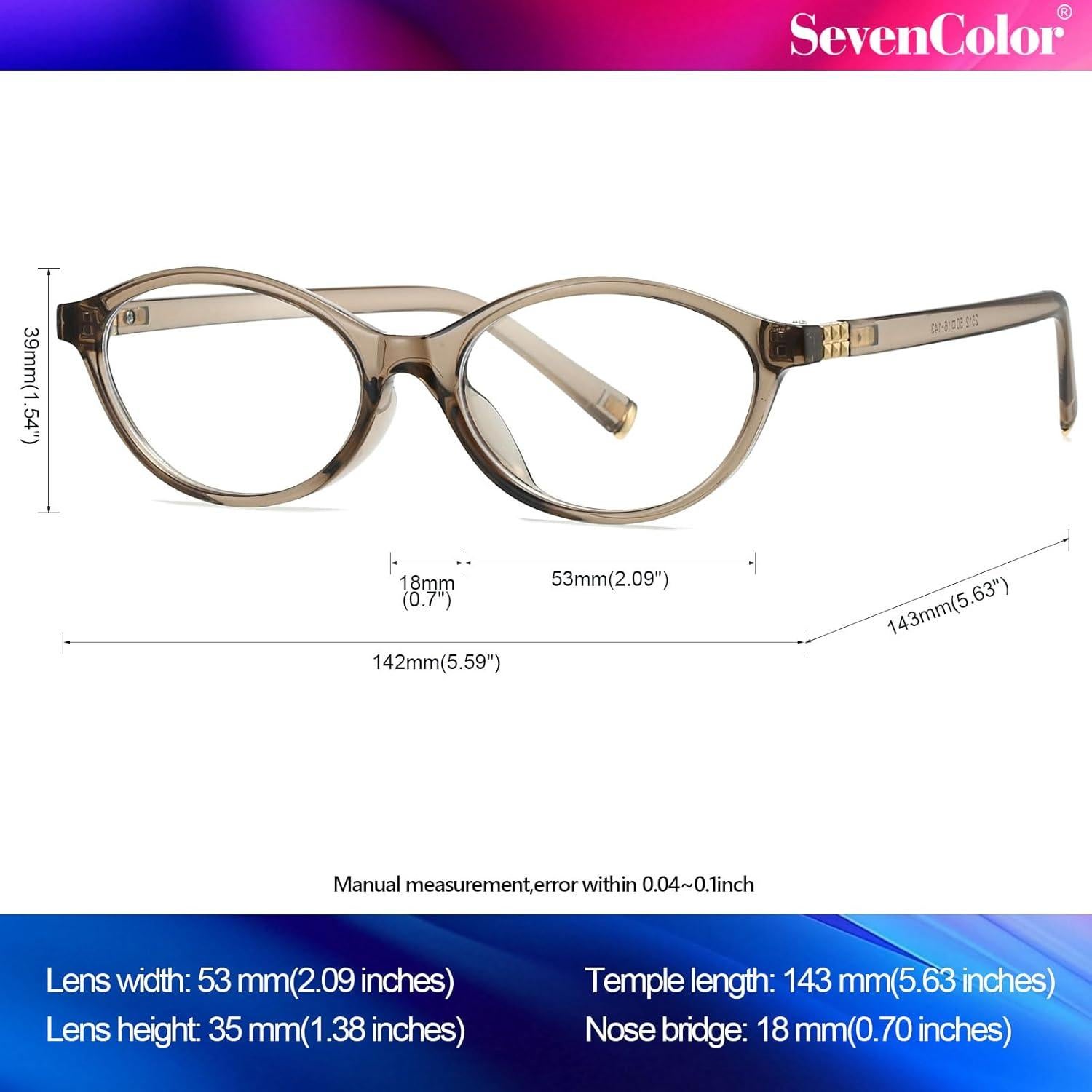 Gafas Ovaladas Retro SevenColor Verde Oliva 54mm Luz Azul