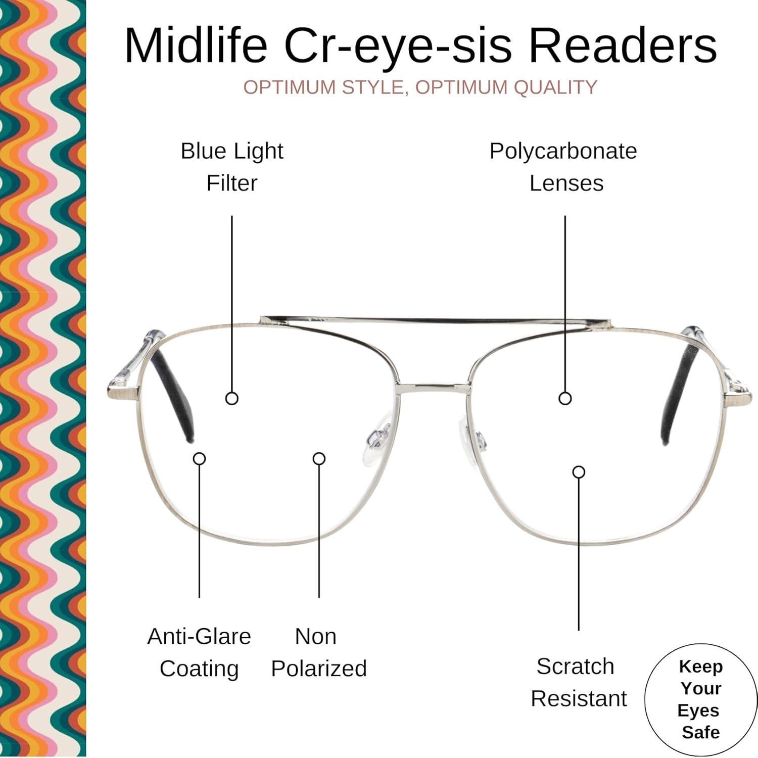 Gafas de Lectura con Filtro Luz Azul Marca X - Aumento 2.5x