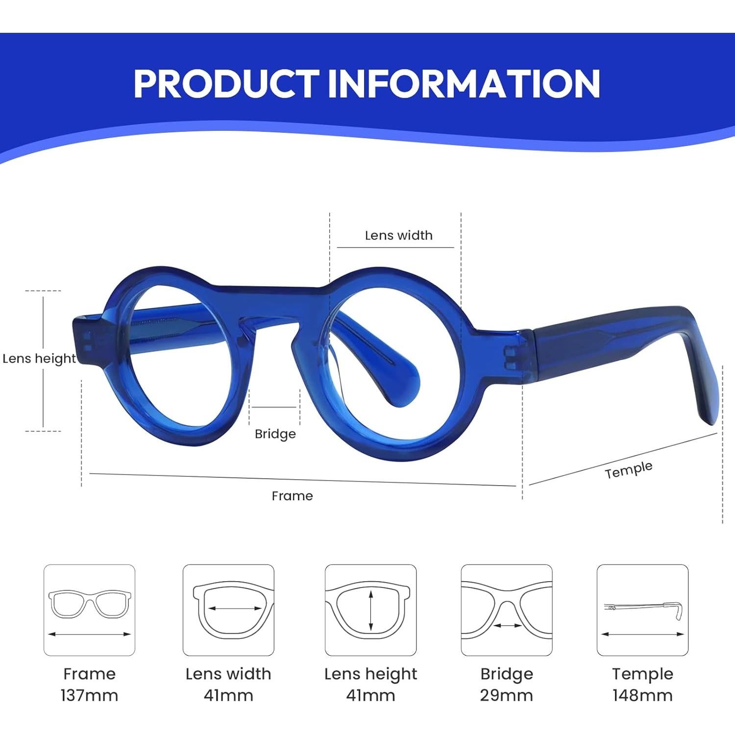 Gafas de lectura redondas FYTOO 2.25x con bloqueo luz azul