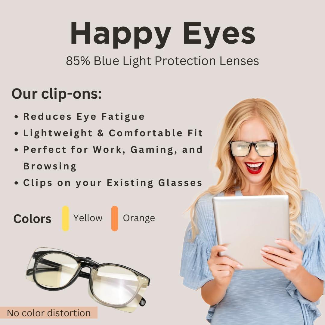 Lentes Clip-On Vyzia Anti Luz Azul Unisex 60x45mm
