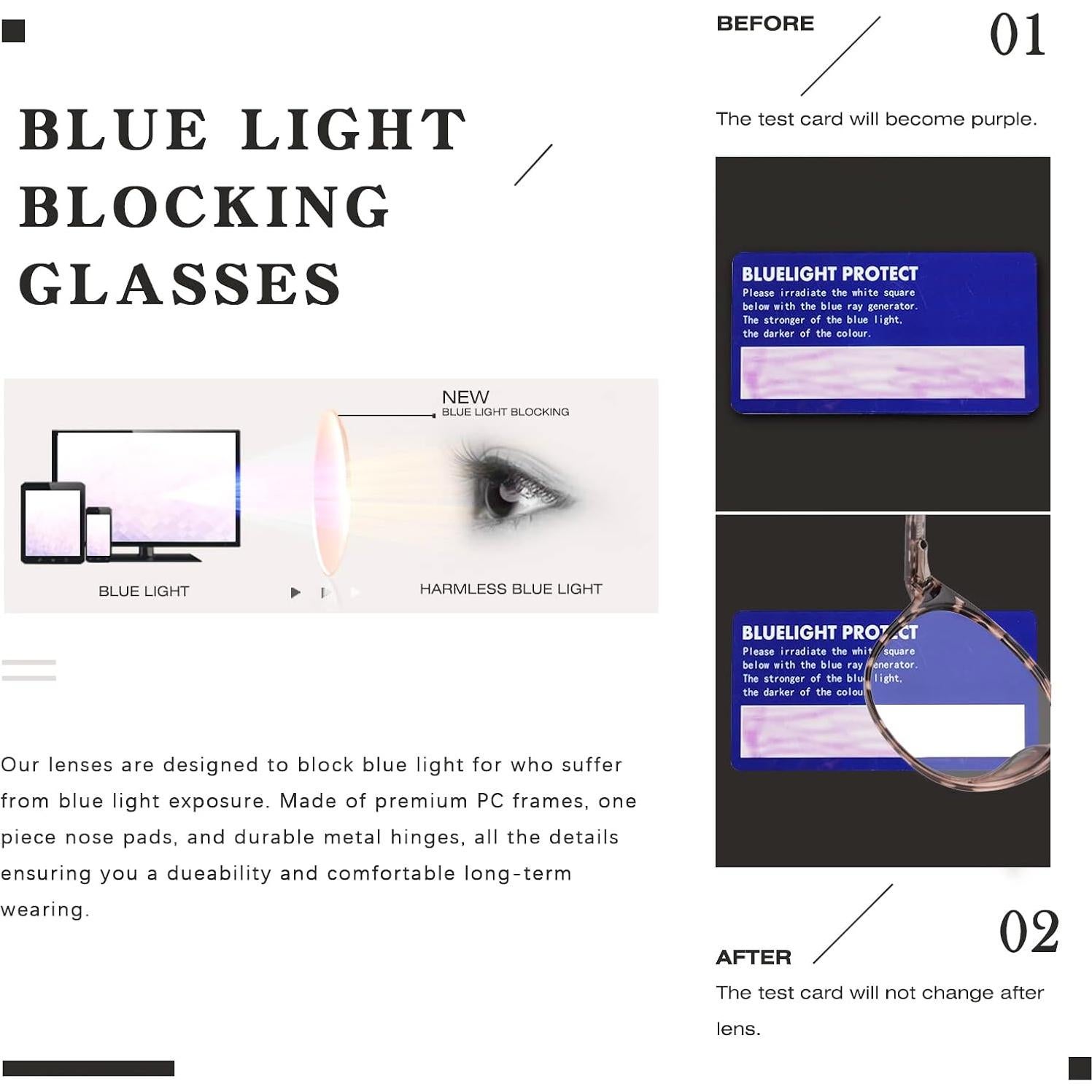 Gafas bloqueadoras luz azul FONHCOO unisex Carey TR90