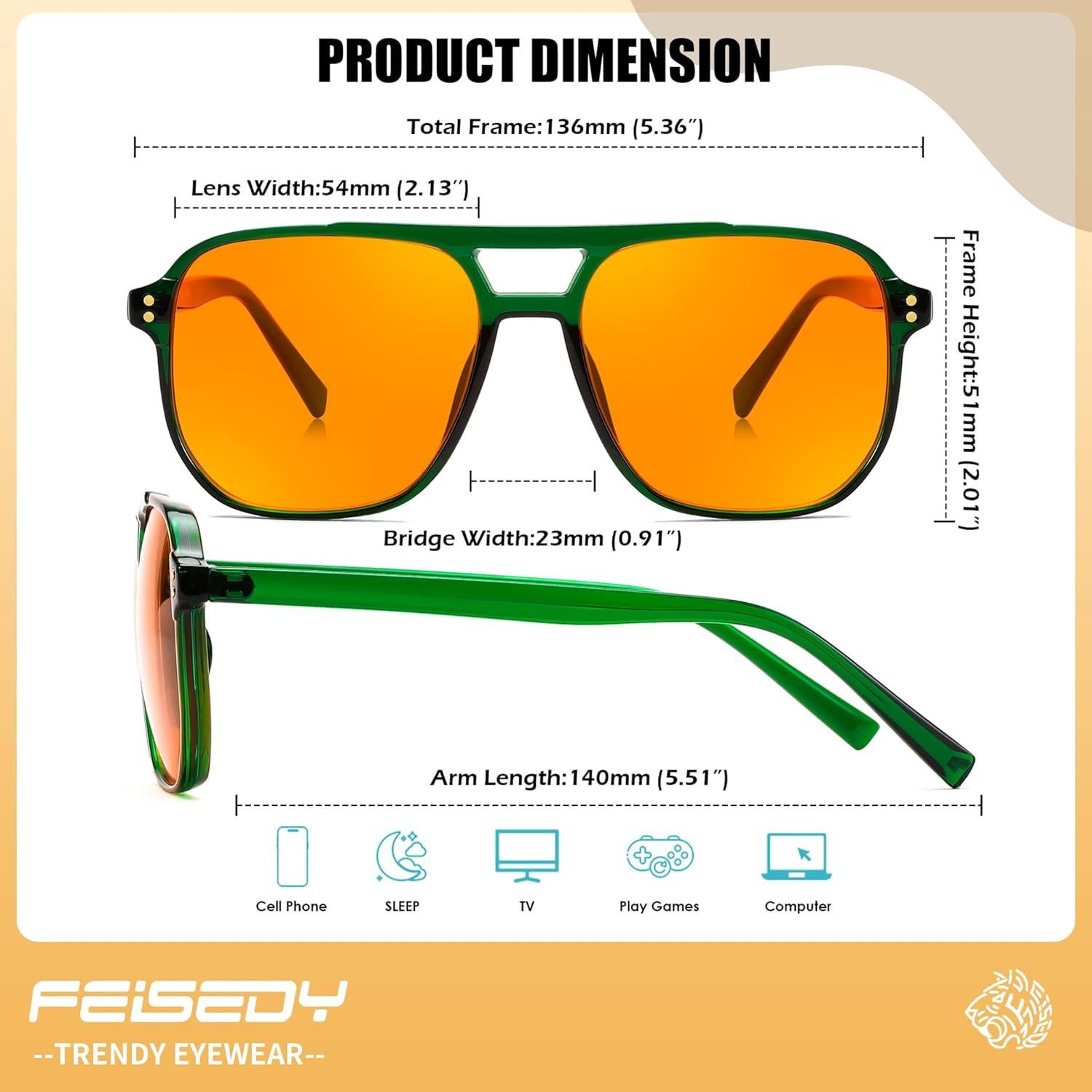 Gafas Anti Luz Azul FEISEDY G2835 Verde Transparente
