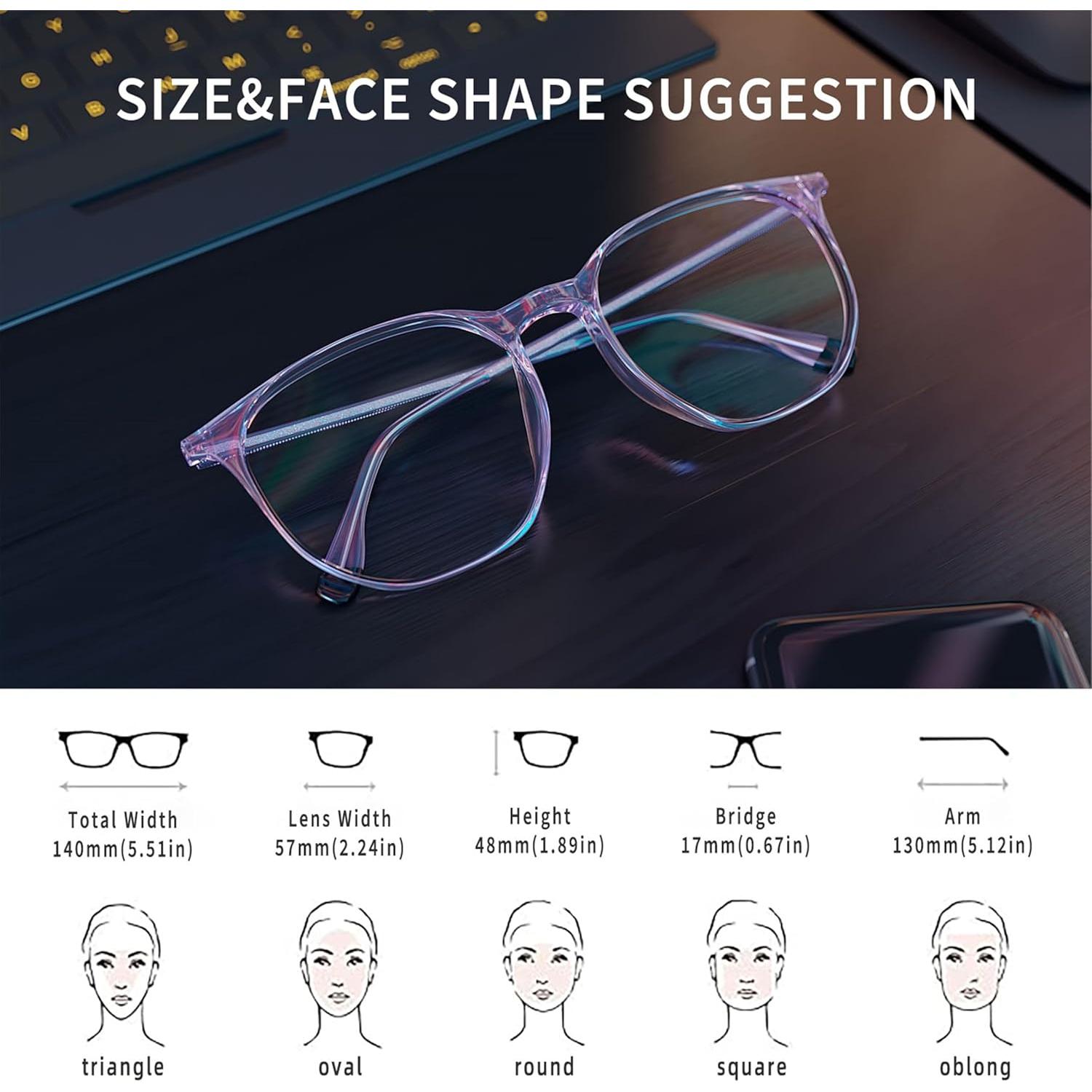 Gafas de Luz Azul ROCKNIGHT para Mujeres Marco Gris Púrpura