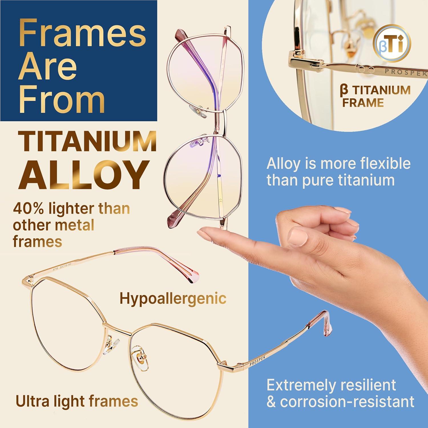 Gafas Prospek Era Antirreflejo para Luz Azul - Titanio