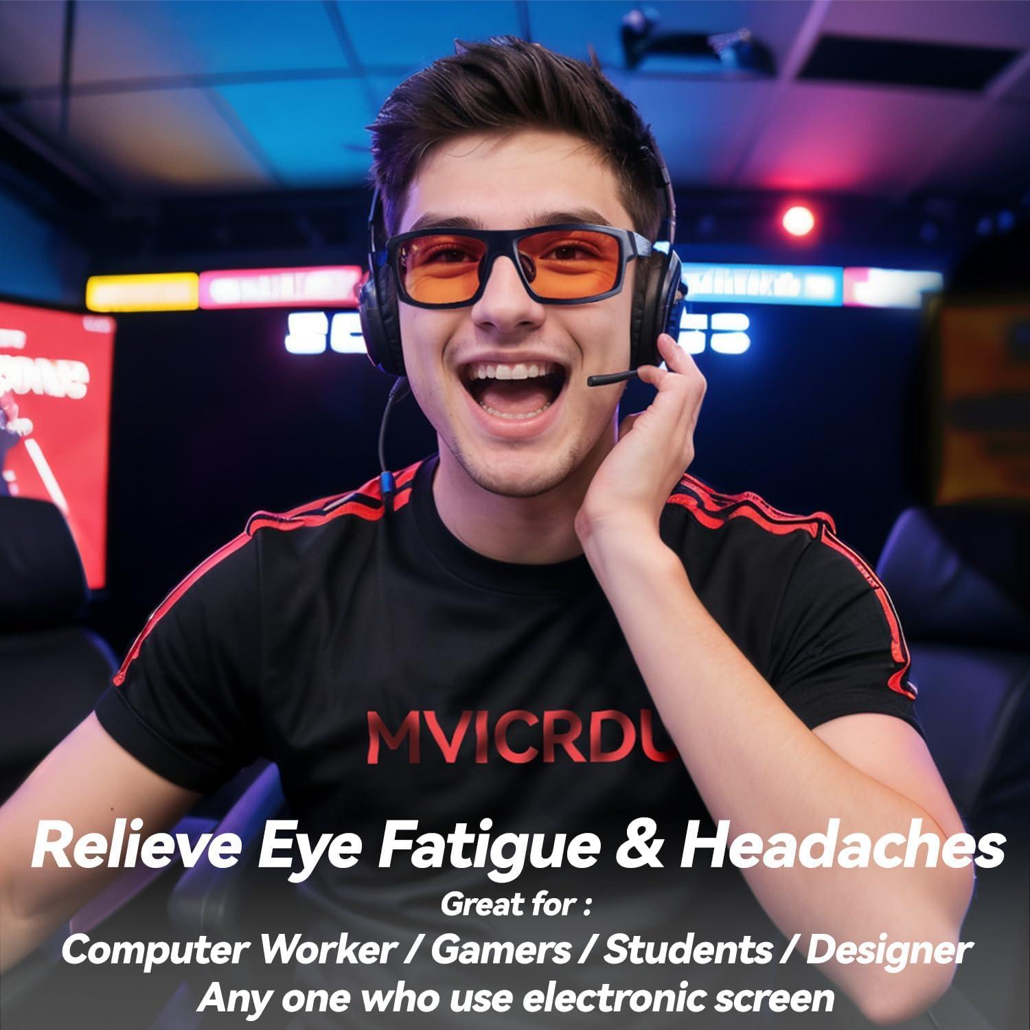 Gafas de Juego Ámbar con Filtro de Luz Azul E-2208.3